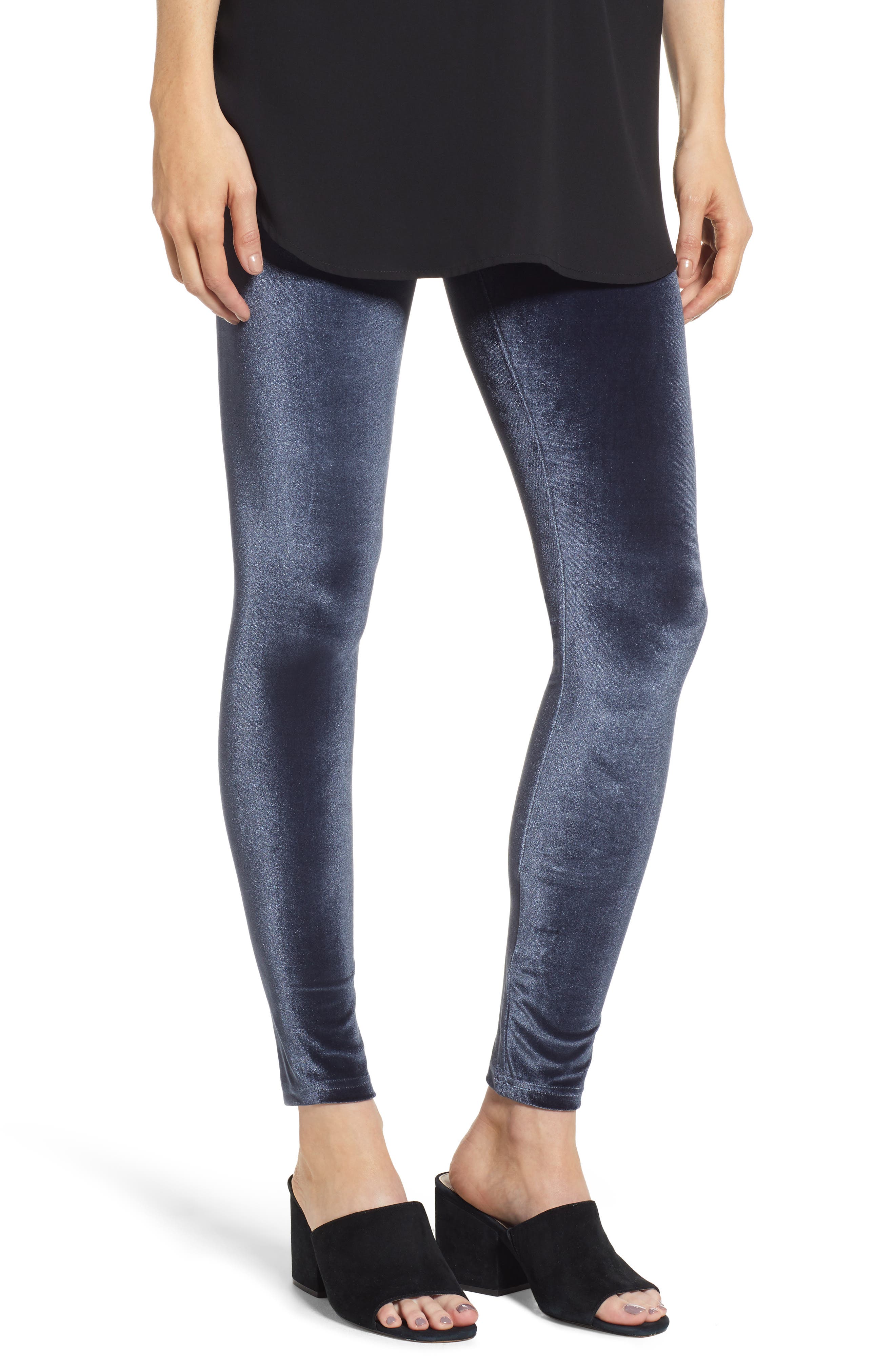 Hue Velvet Leggings, Blue