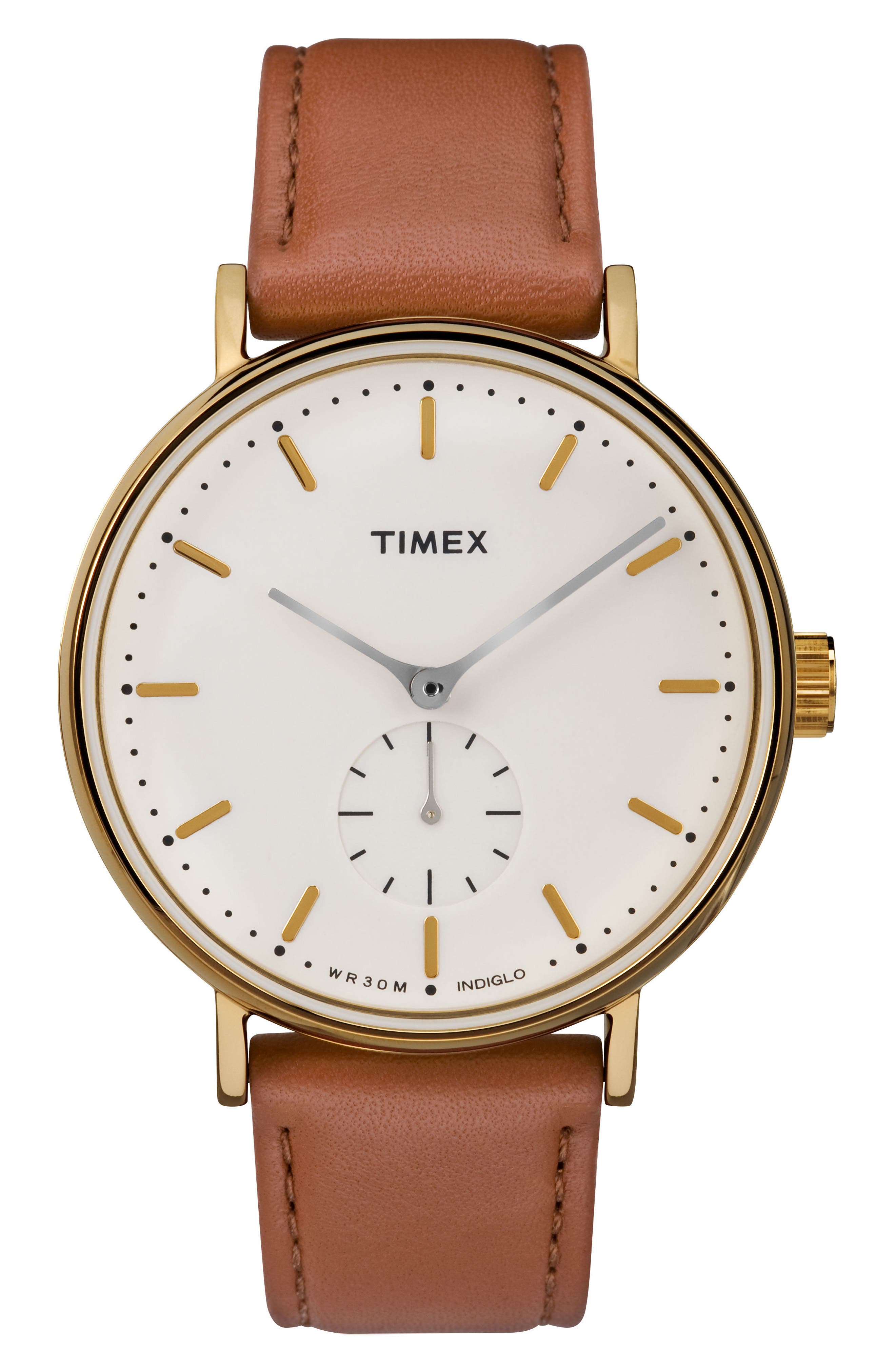 Timex Fairfield Leather Strap Watch, 41Mm