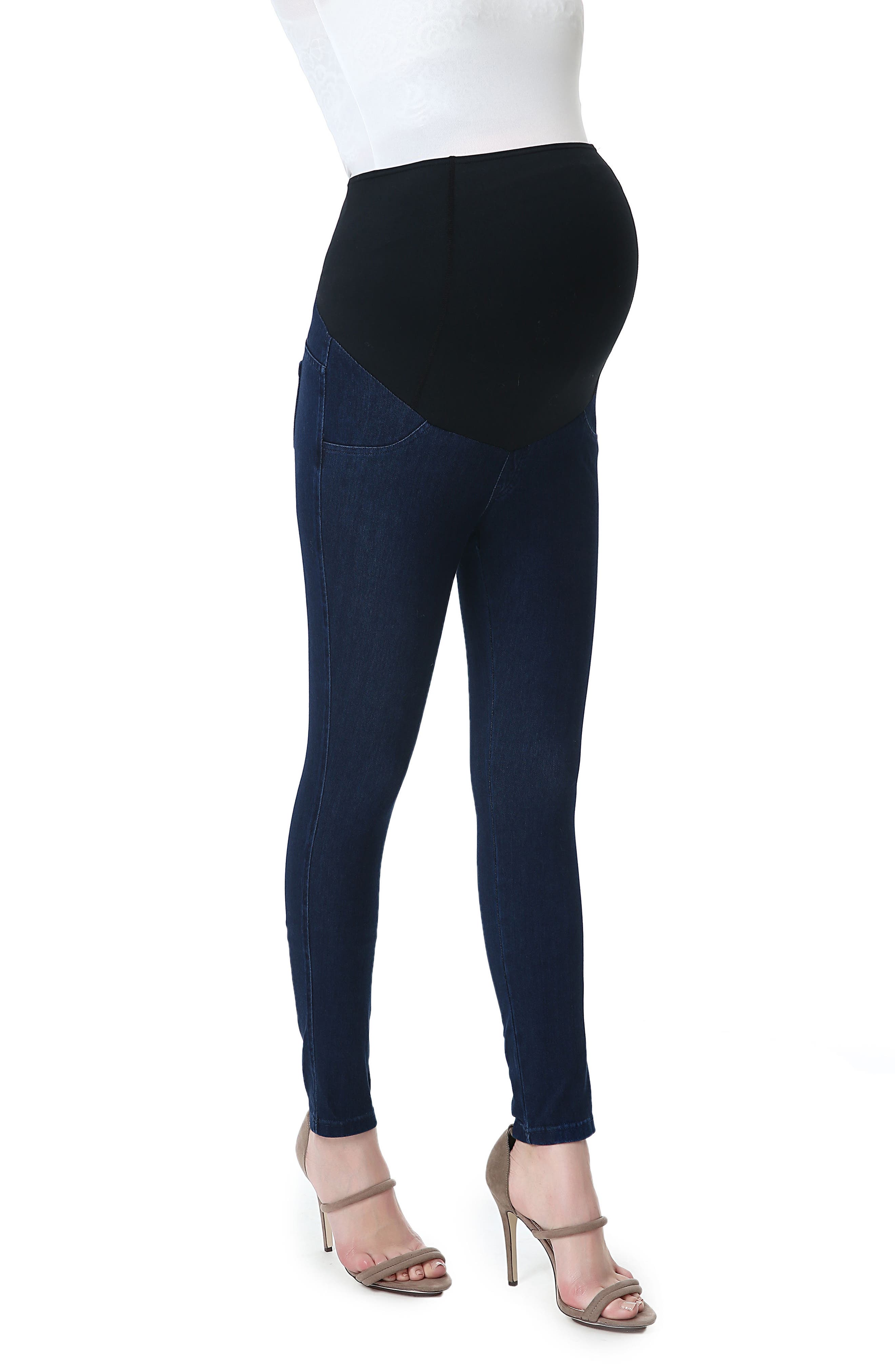 Kimi & Kai Lenora Maternity Leggings, Blue