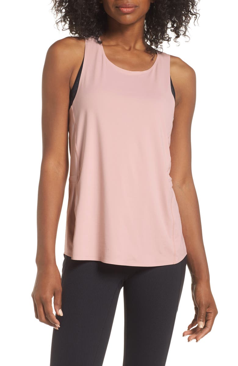 ZELLA Serena Run Racerback Tank, Main, color, PINK PEACHSKIN