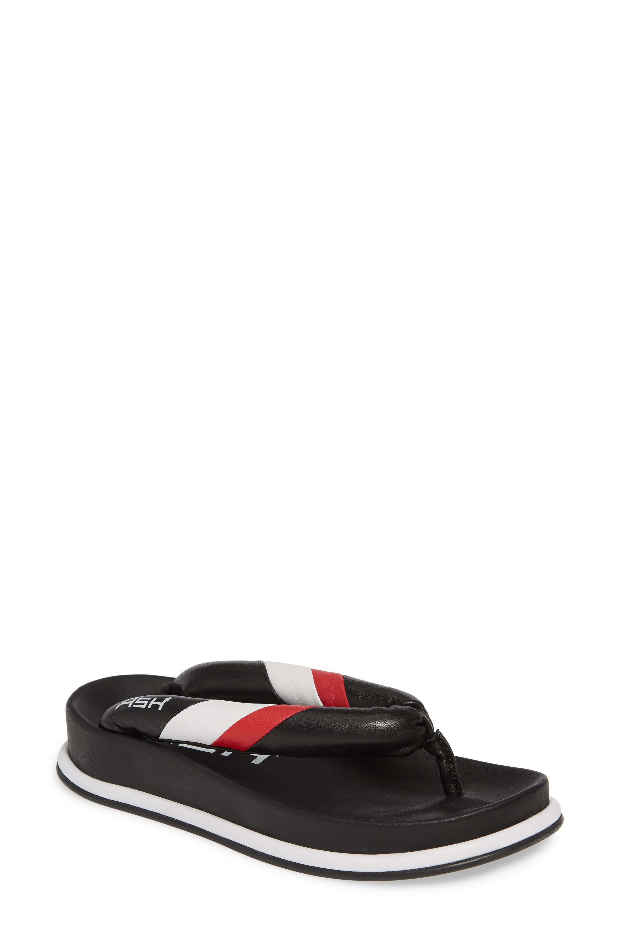 Ash Tonic Stripe Logo Flip Flop, Black