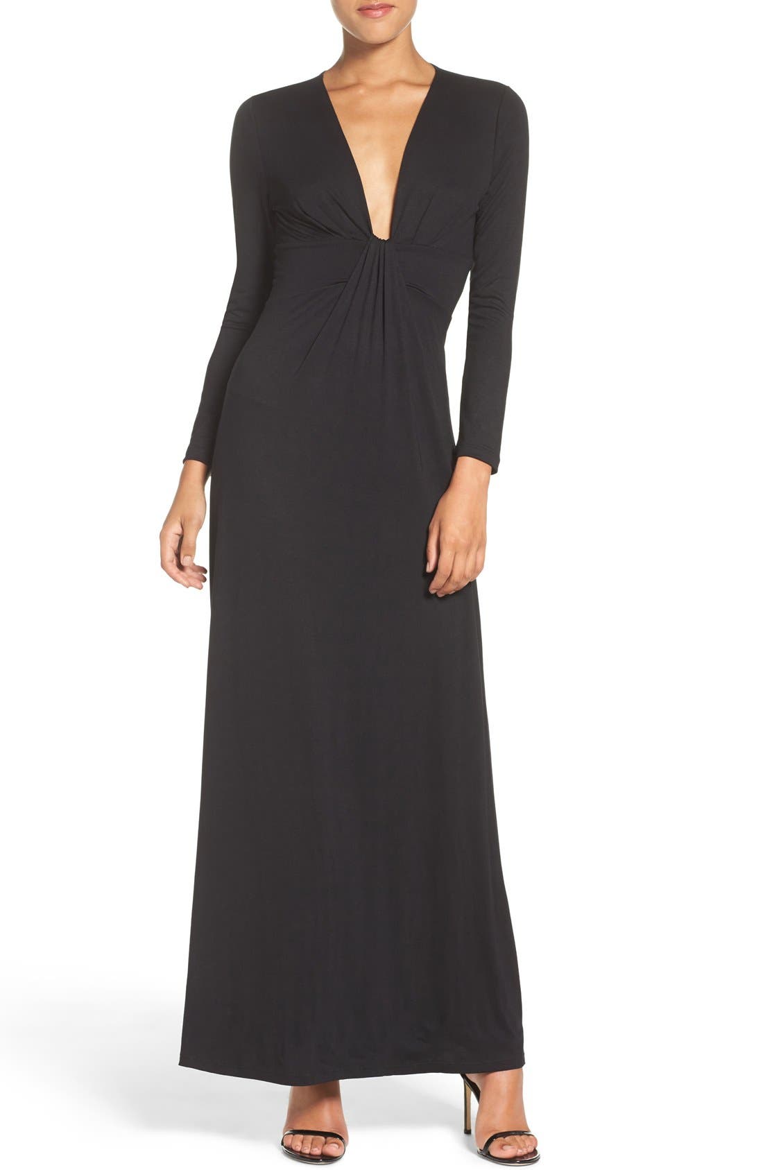 Fraiche By J Plunge Neck Jersey Gown