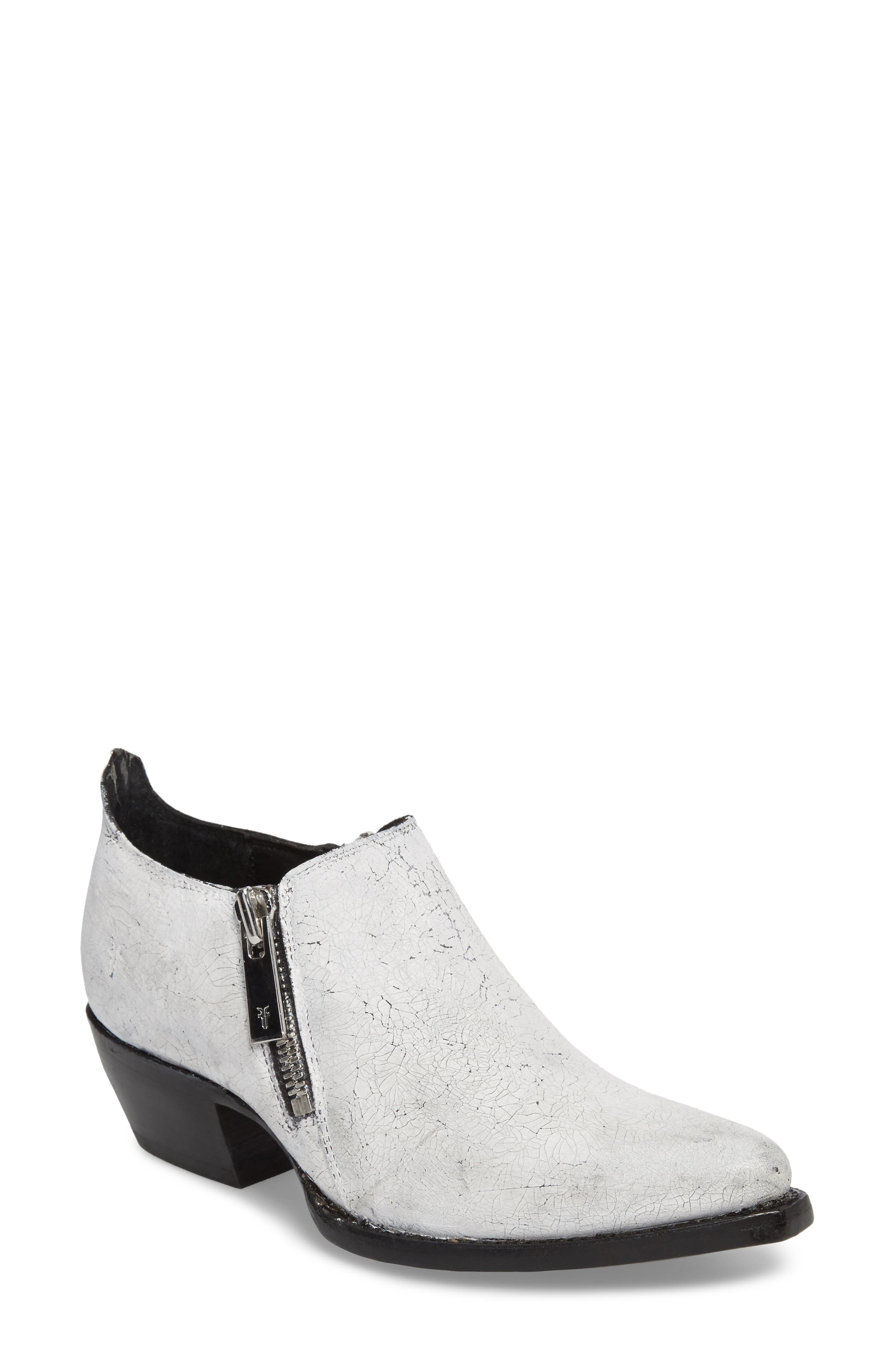 Frye Sacha Double Zip Bootie- White