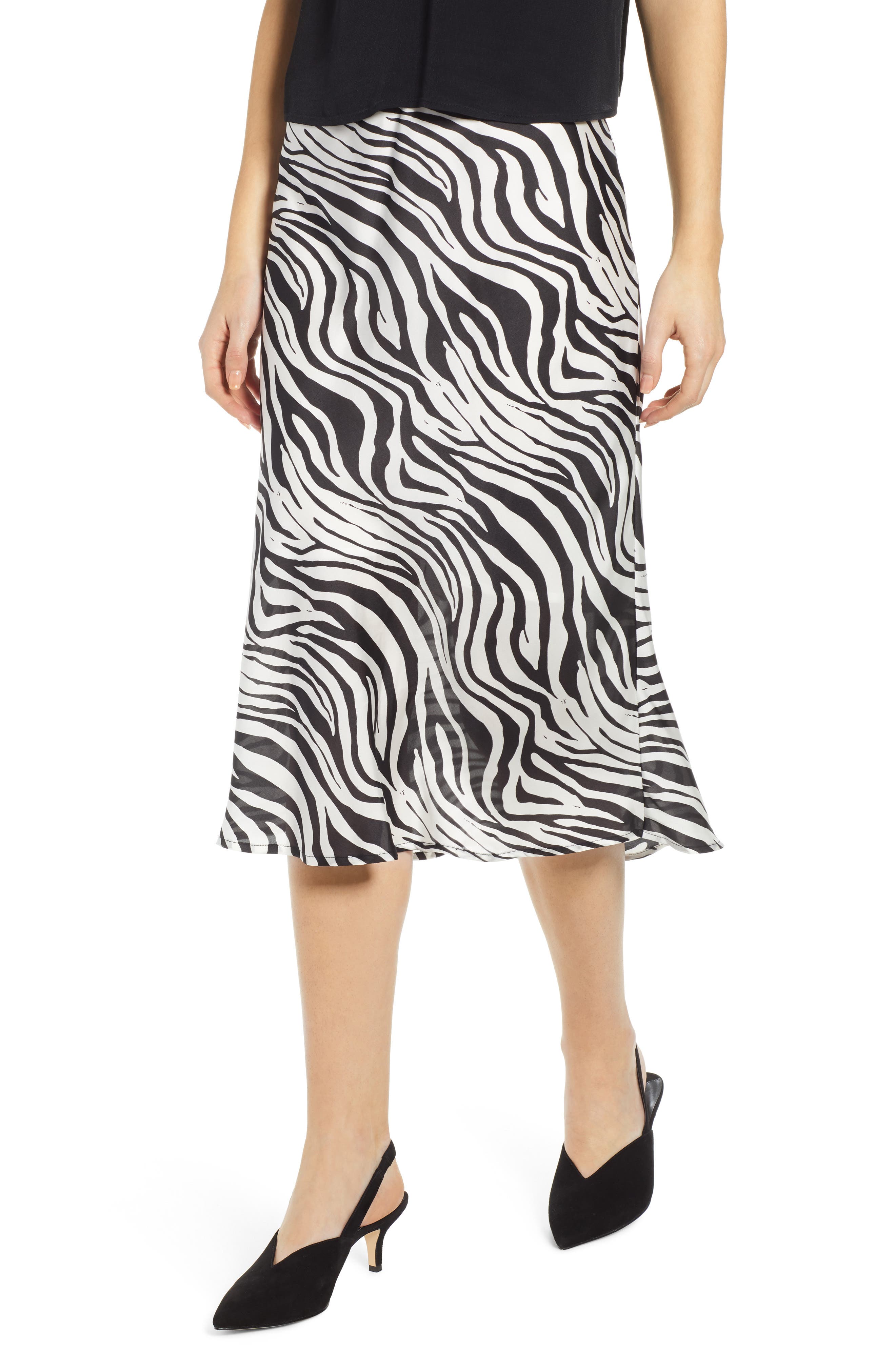 Leith Satin Midi Skirt, Ivory