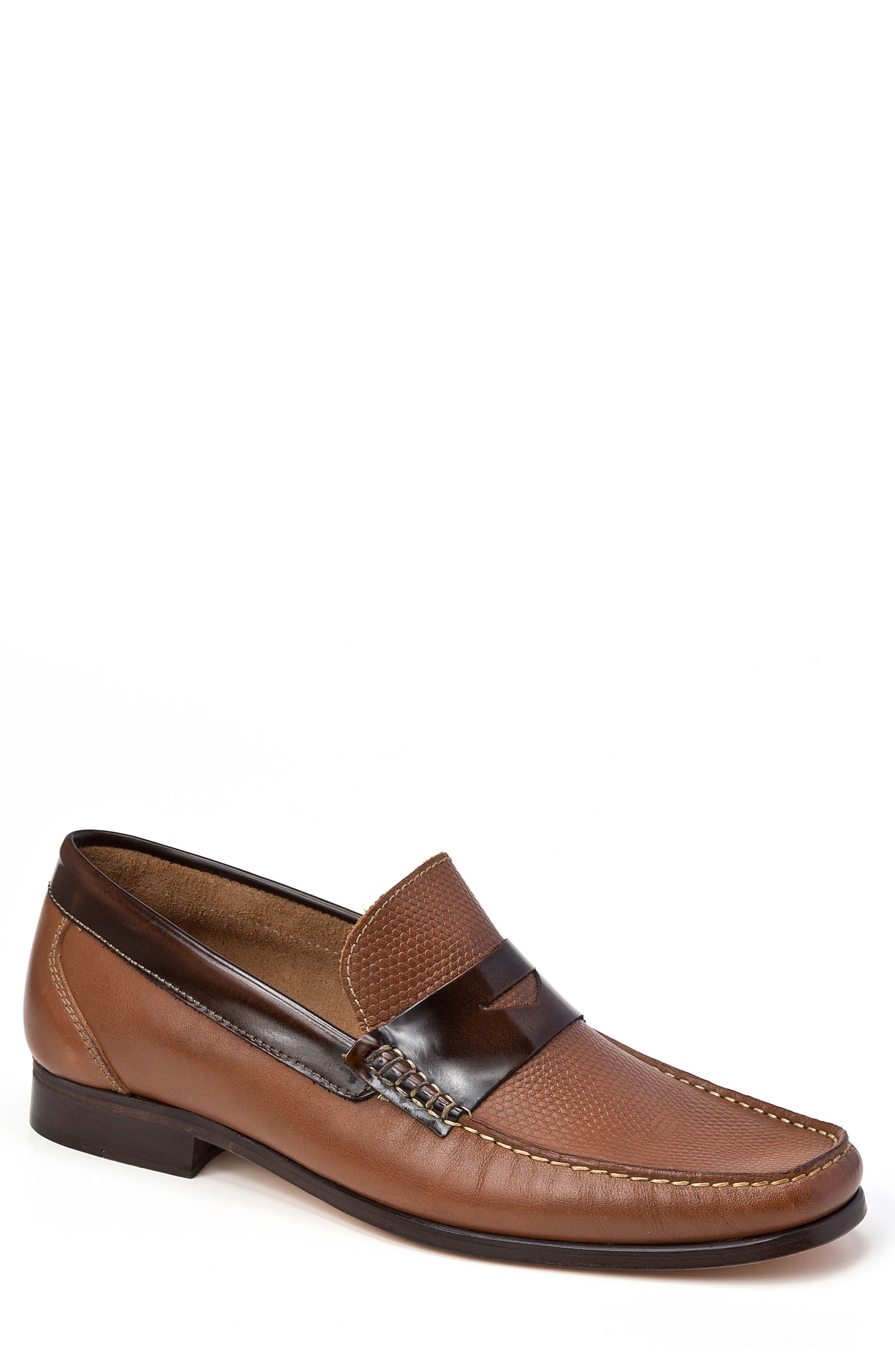 Sandro Moscoloni Bilbao Pebble Embossed Penny Loafer, Brown