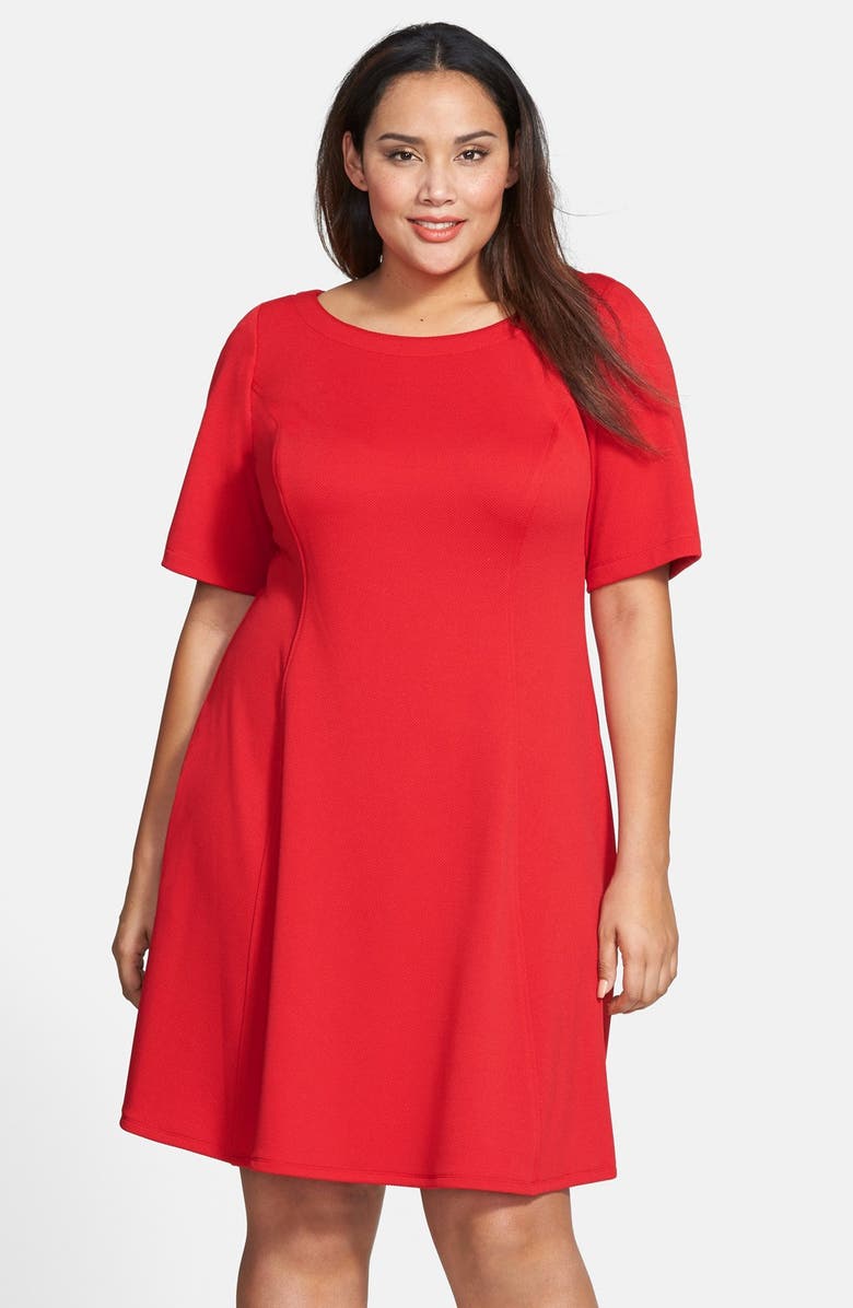 Gabby Skye Exposed Zip A-Line Dress (Plus Size) | Nordstrom