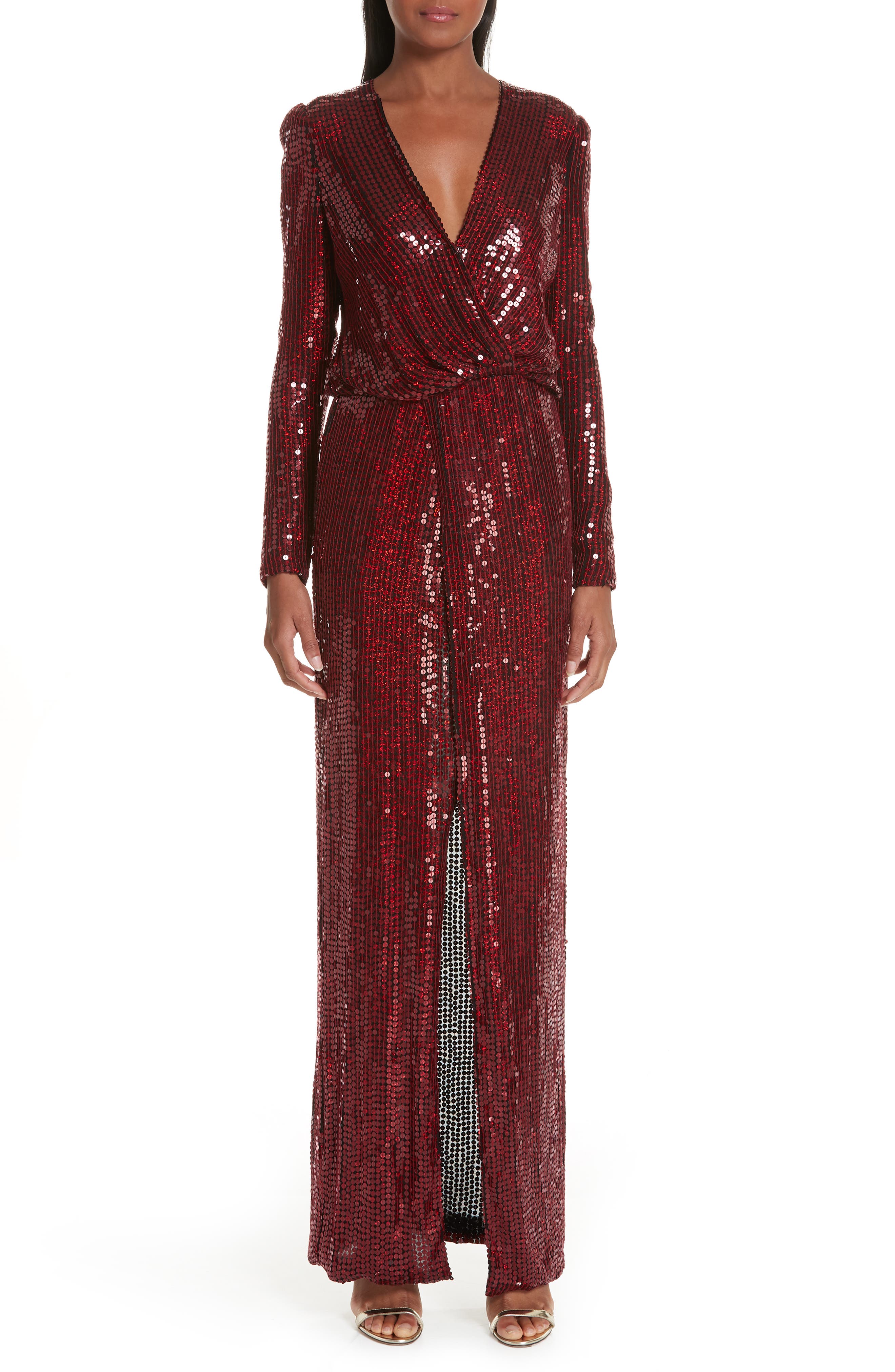 Galvan Surplice Neck Sequin Gown