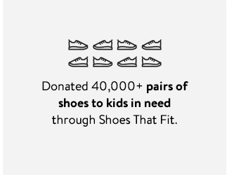 Donated 40,000+ pairs of shoes to kids in need through Shoes That Fit.