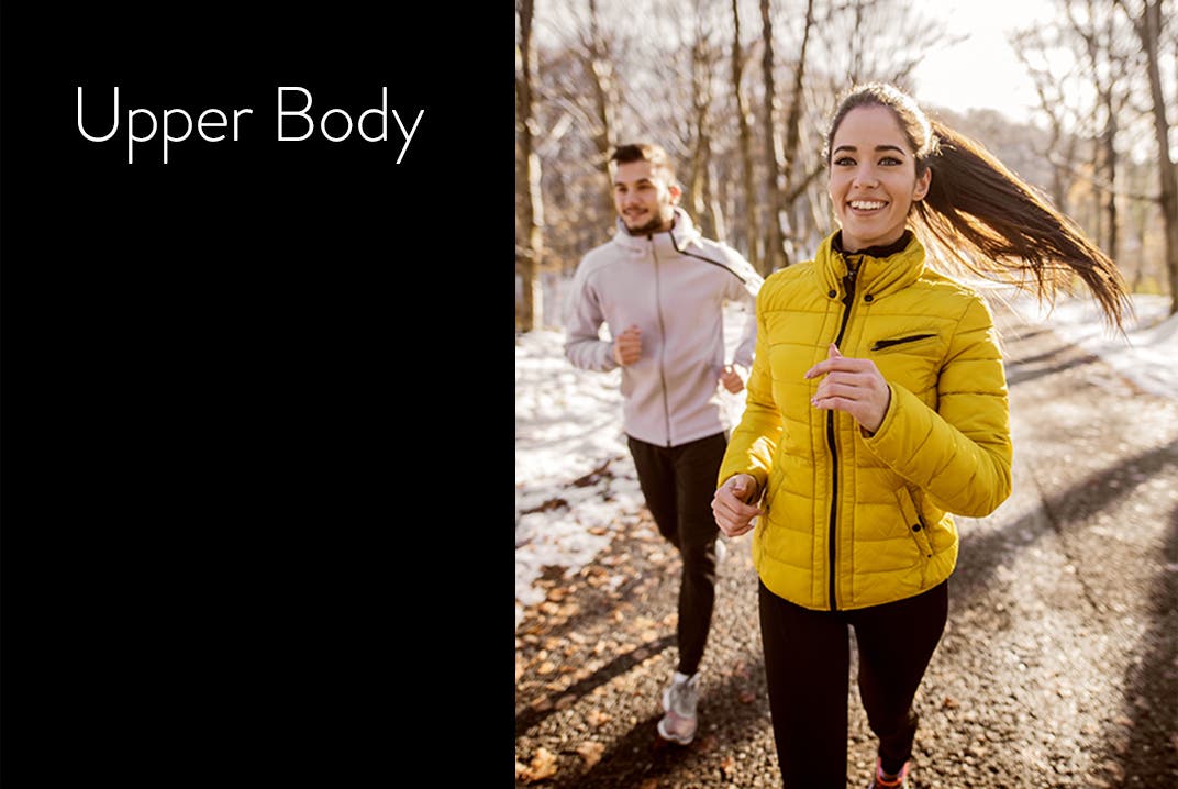What to wear running cold weather: upper-body coverage.