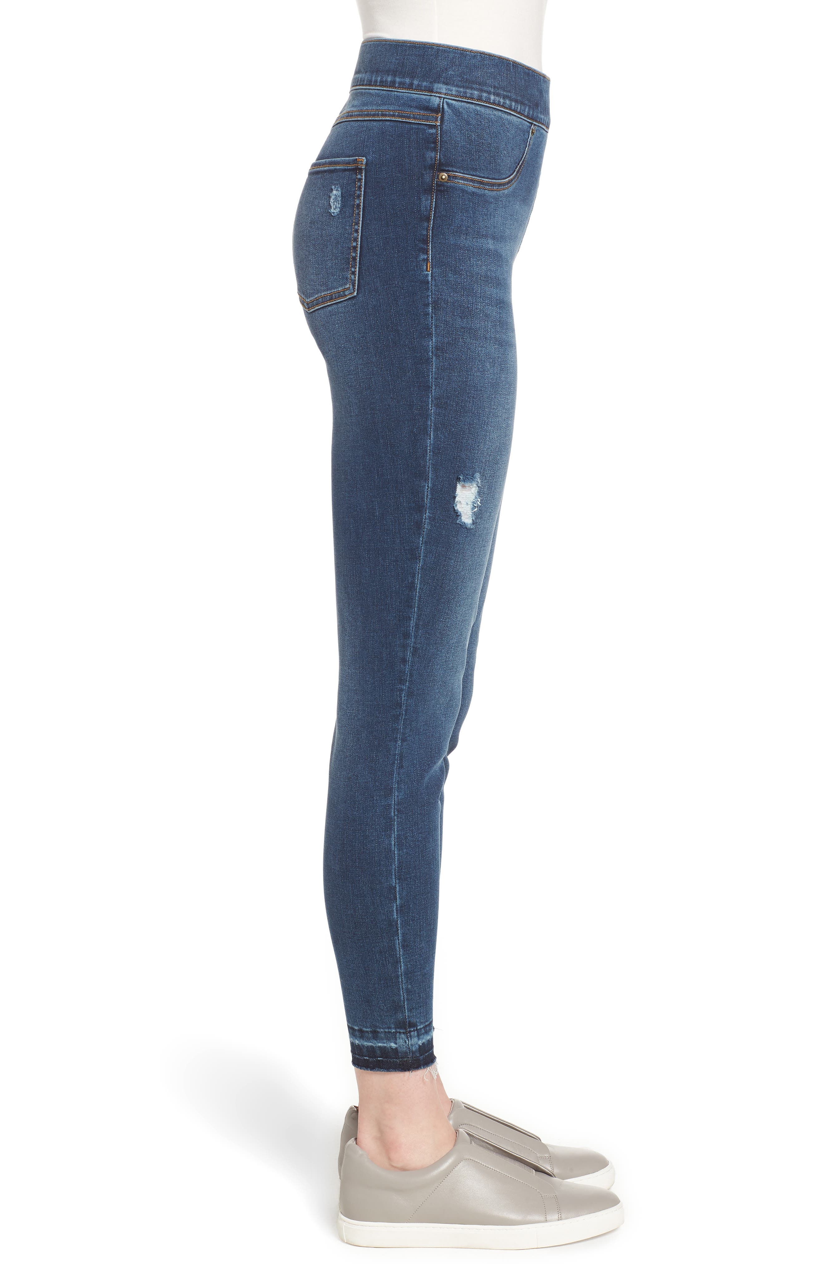 NEW Spanx Distressed Ankle Skinny Jeans Medium Wash Women's Size Medium