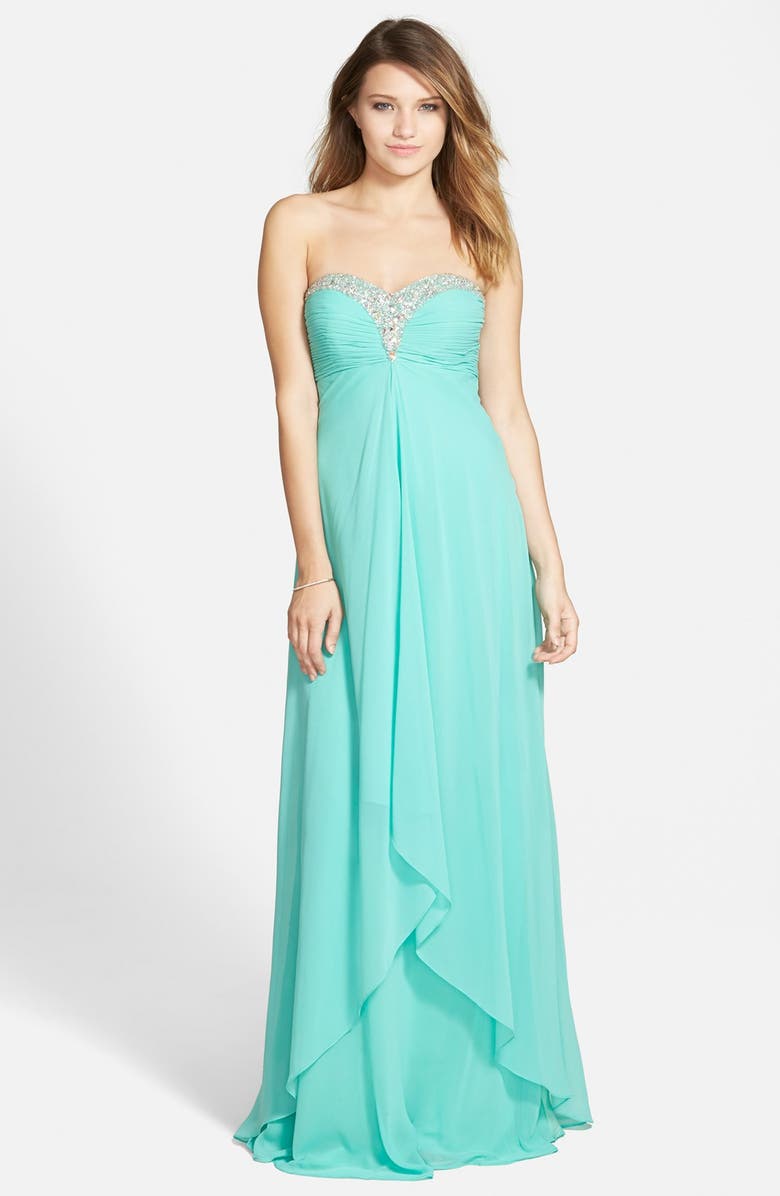 Faviana Jeweled Layered Chiffon Gown (Online Exclusive) | Nordstrom