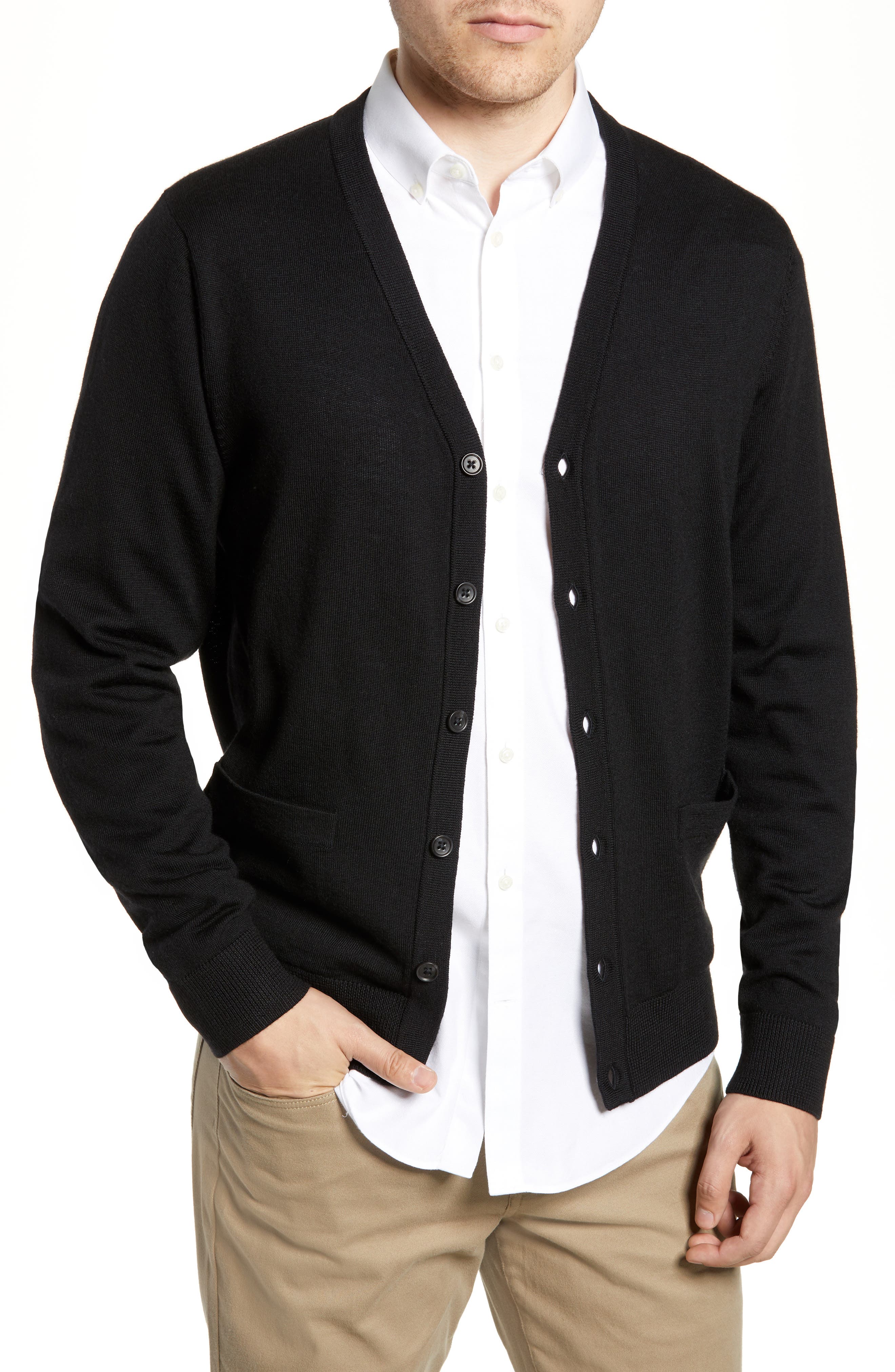 Nordstrom Shop V-Neck Cardigan, Blue