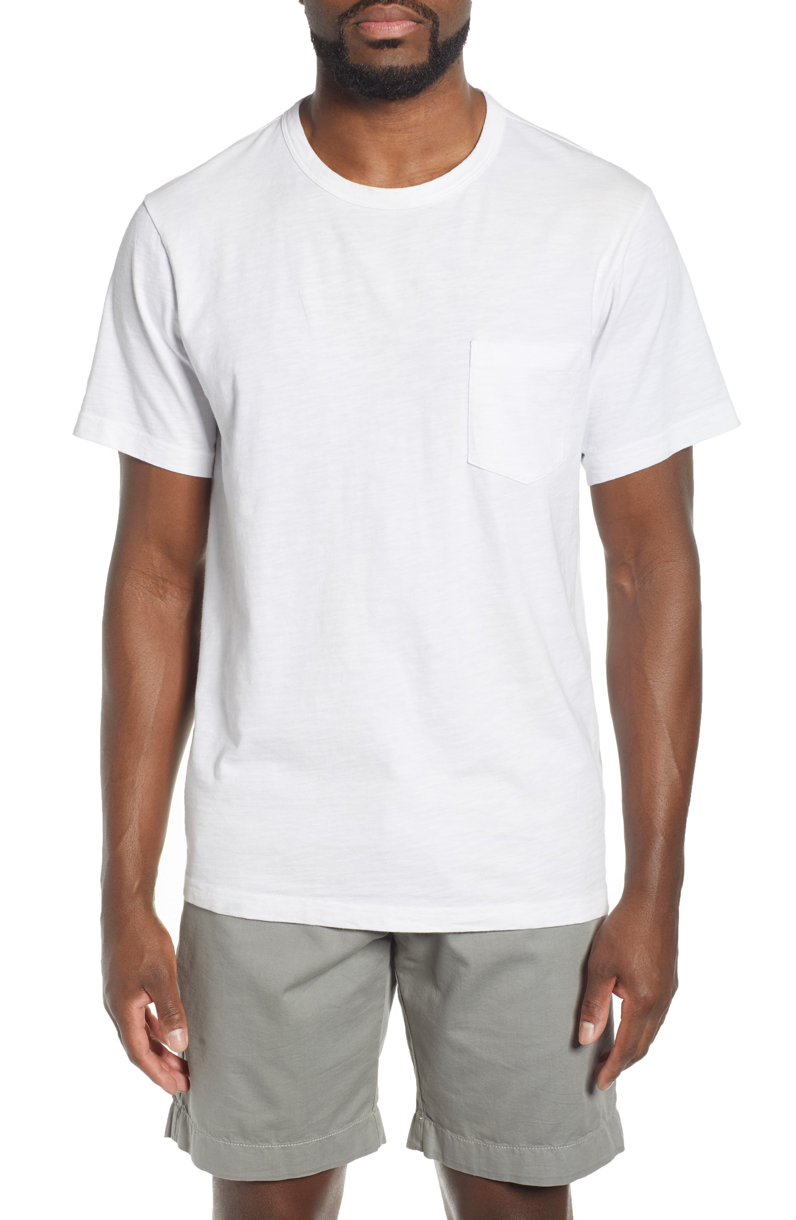 Faherty Sunwashed Regular Fit Pocket T-Shirt, White