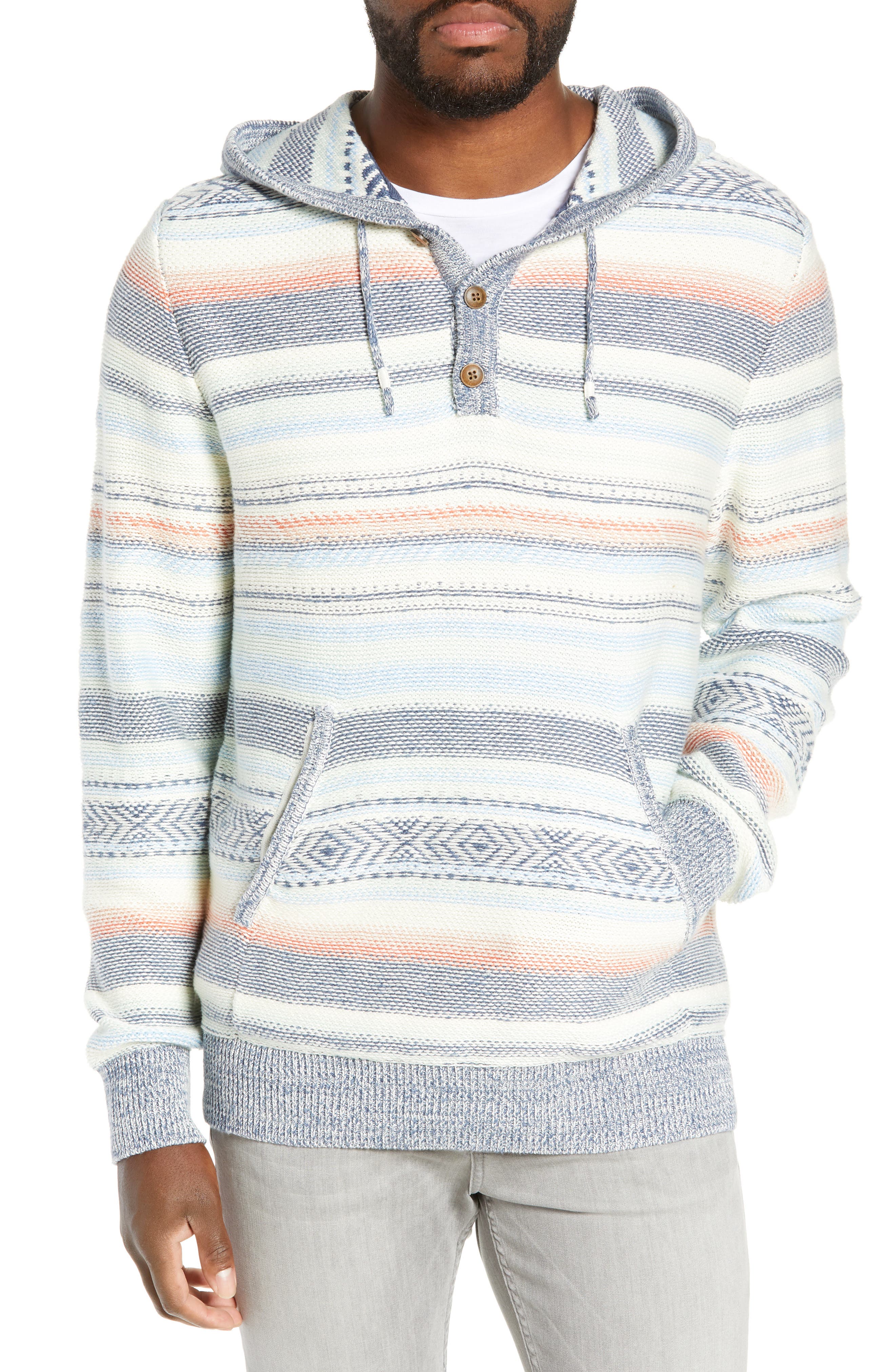 Faherty Baja Stripe Sweater, Blue