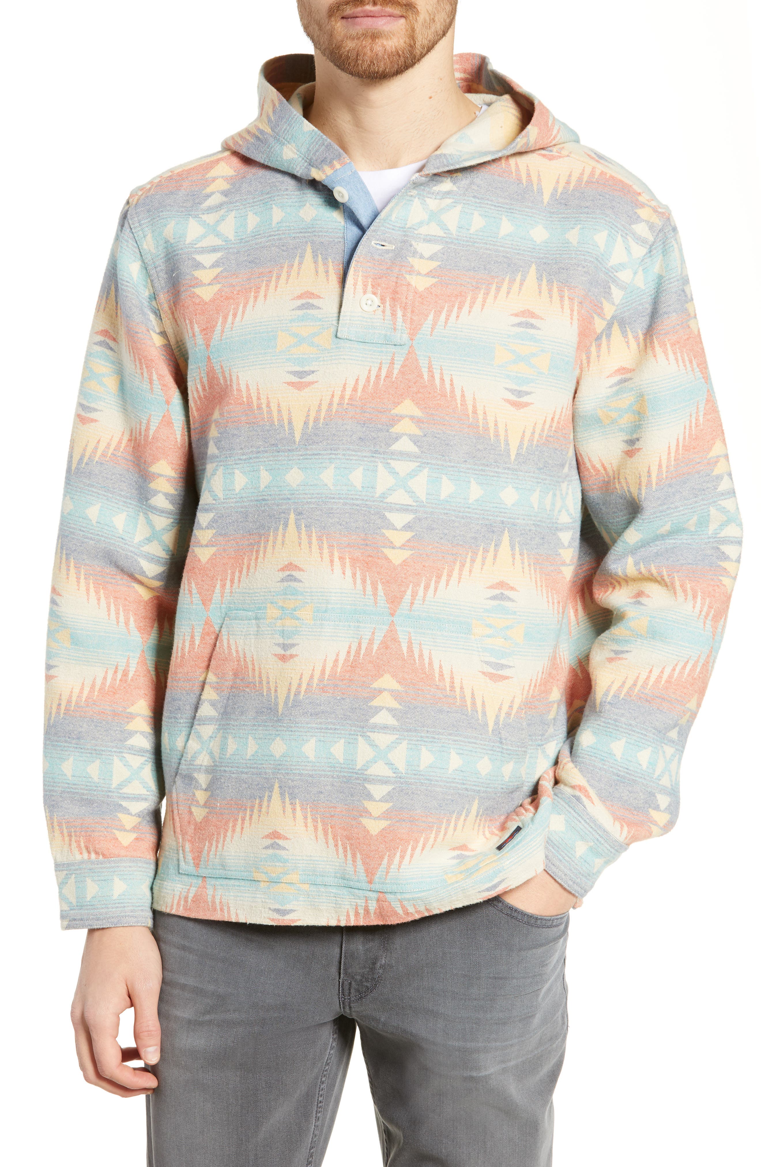 Faherty Blanket Baja Hoodie, Blue