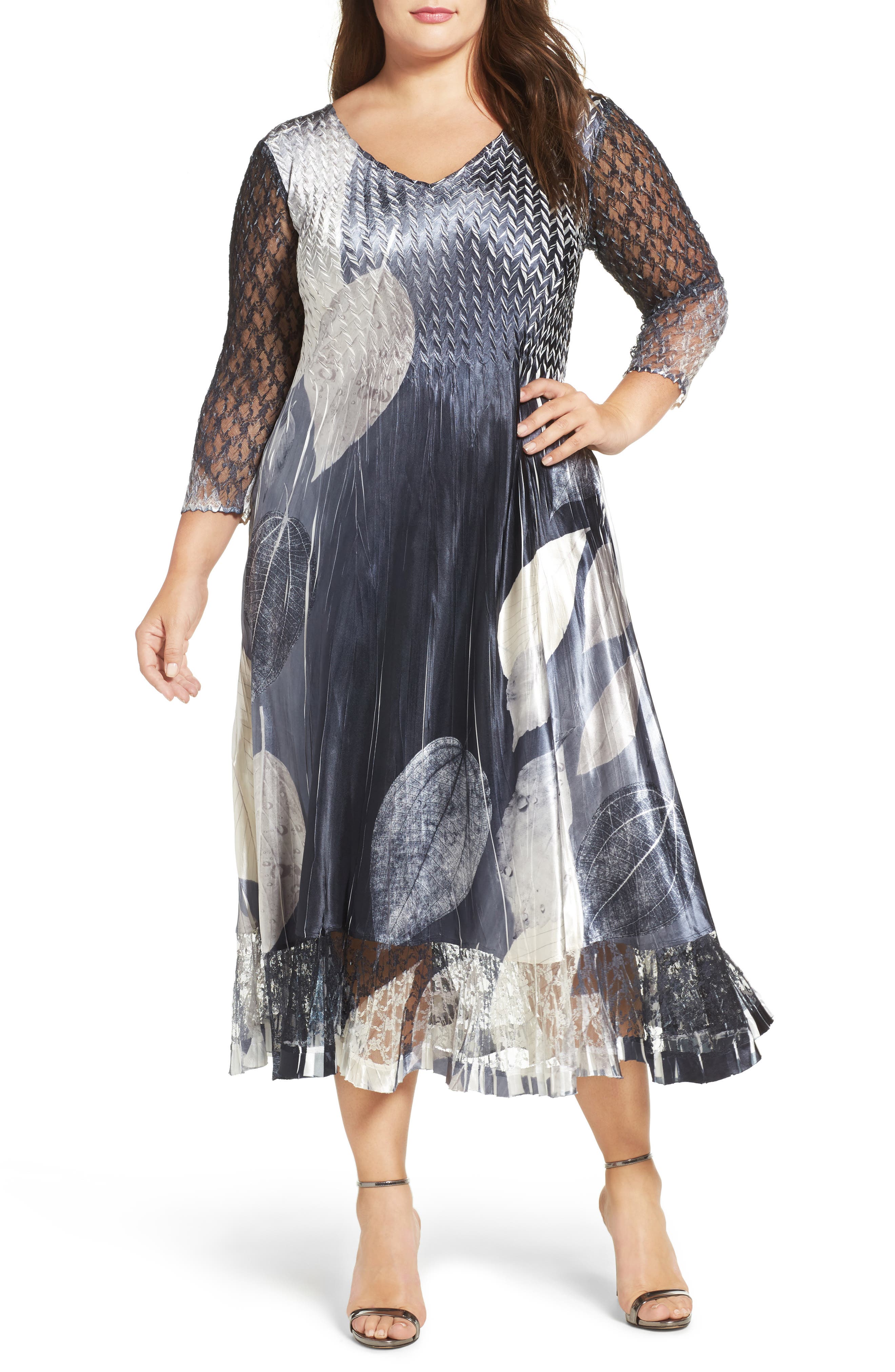 Plus Size Komarov Mixed Media Midi Dress