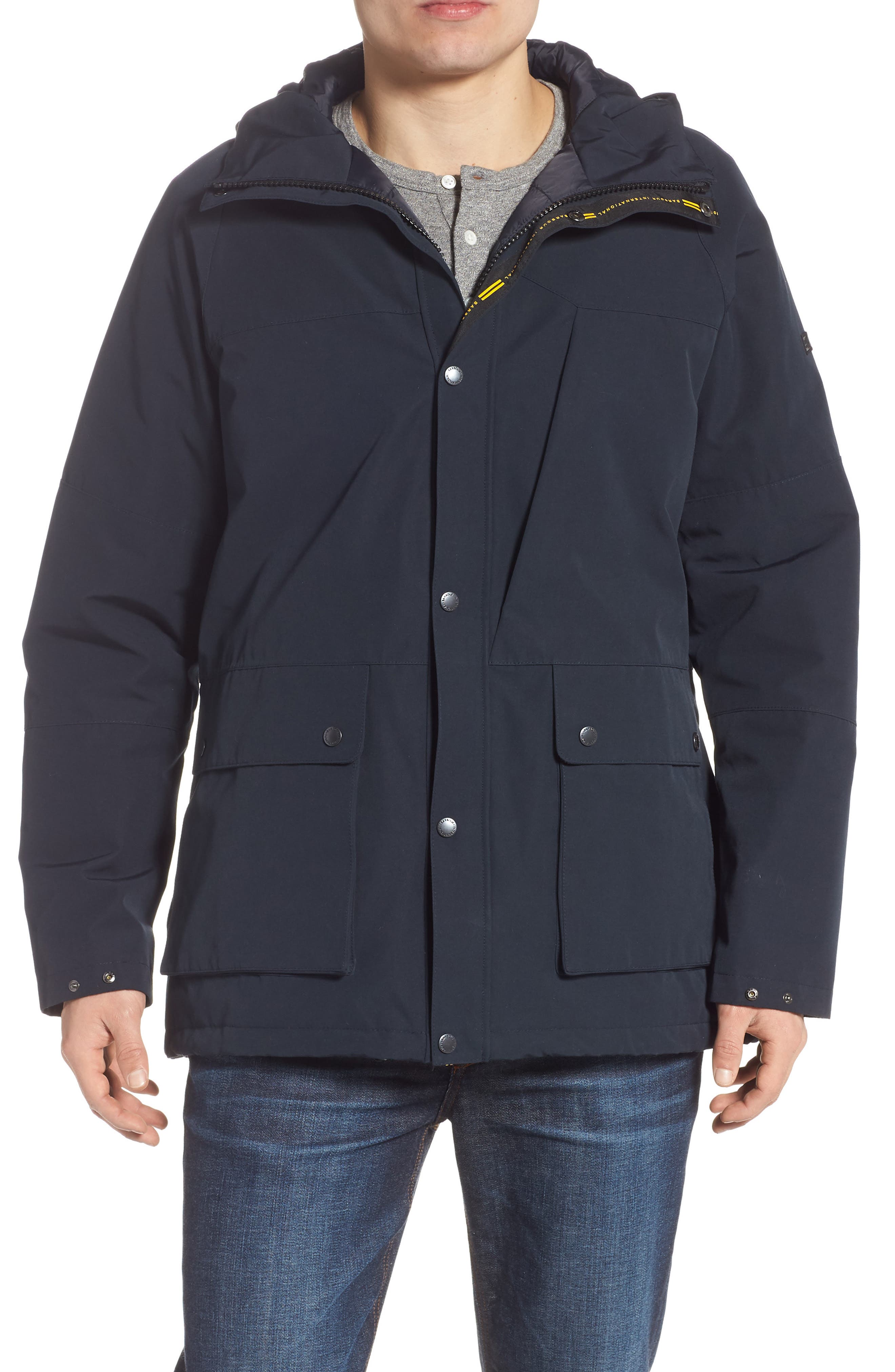Barbour Bi-Ridge Waterproof Hooded Jacket, Blue