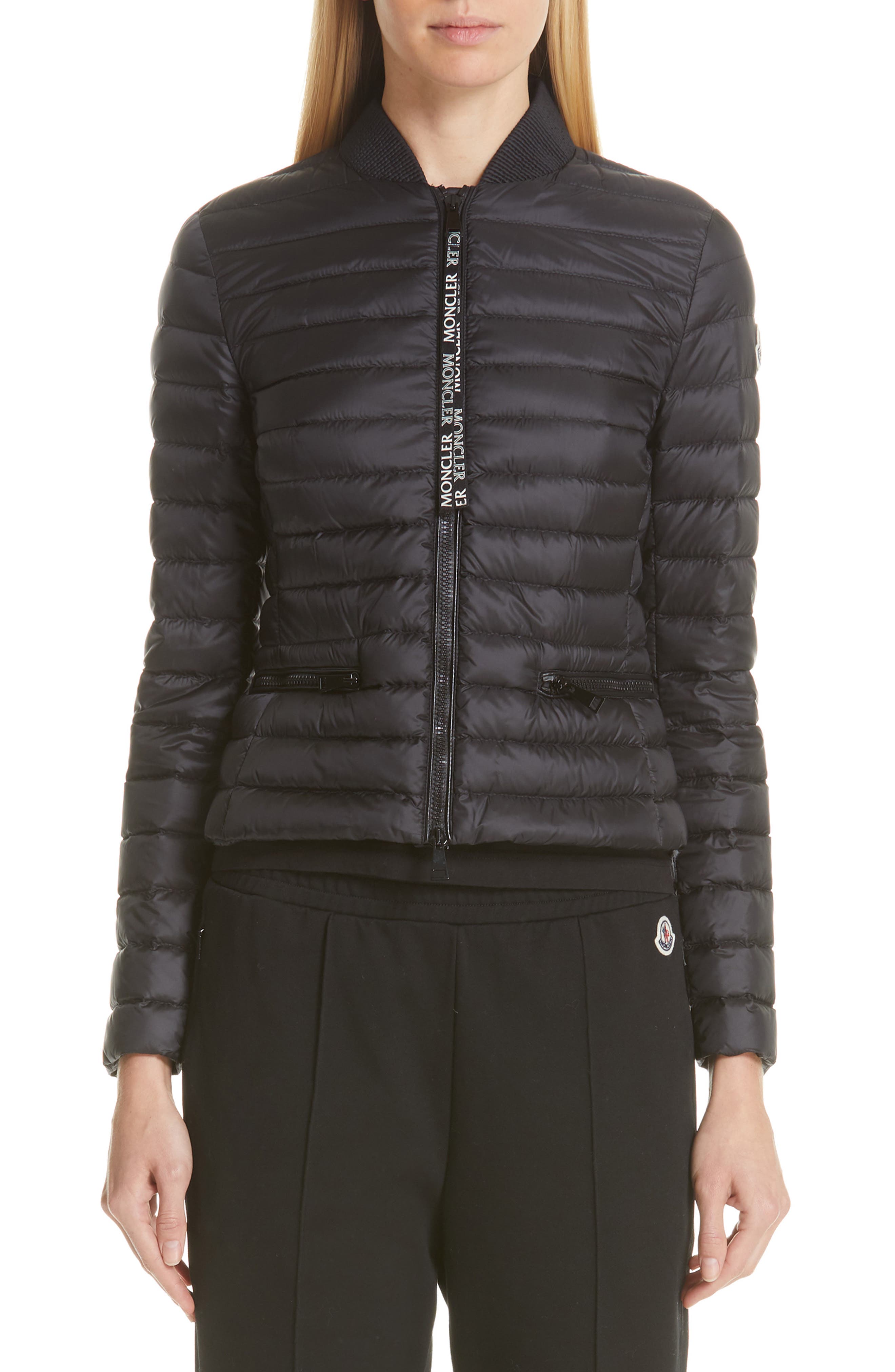 Moncler Blenca Quilted Down Jacket, Black