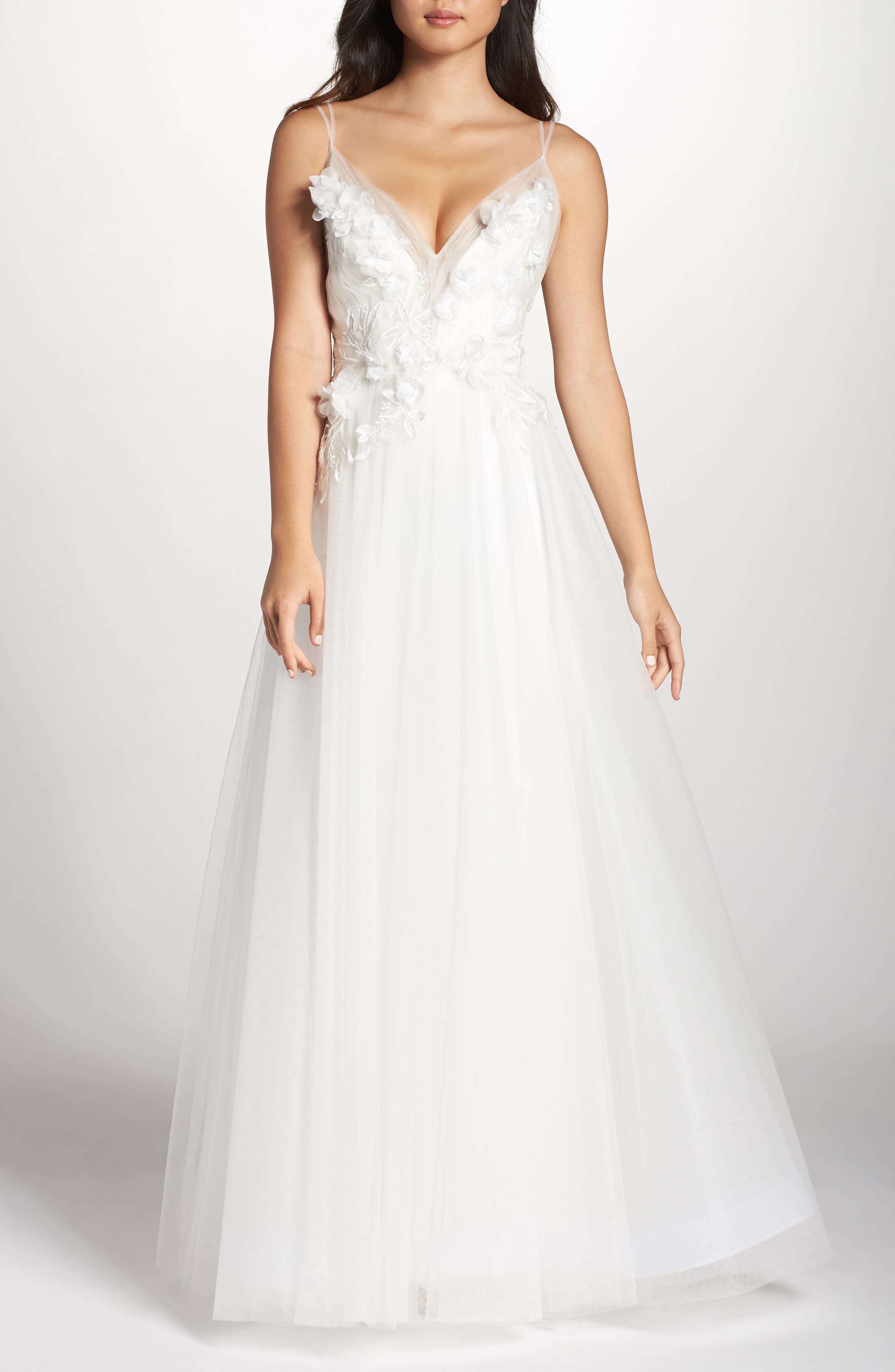 Tadashi Shoji Embellished Tulle Ballgown, Ivory