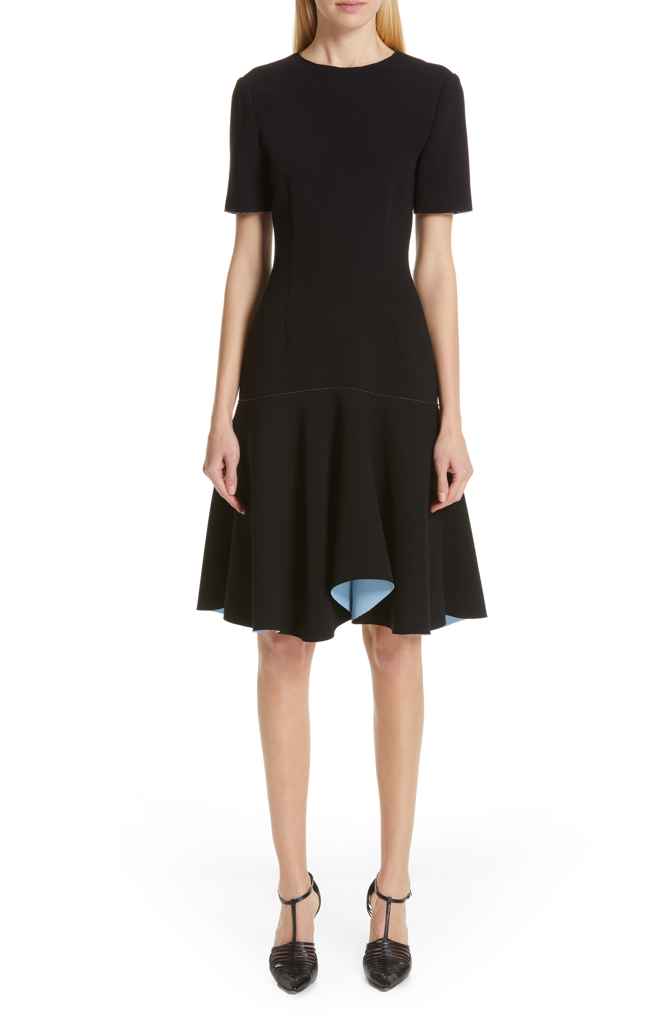 Jason Wu Collection Compact Crepe Flounce Dress, Black
