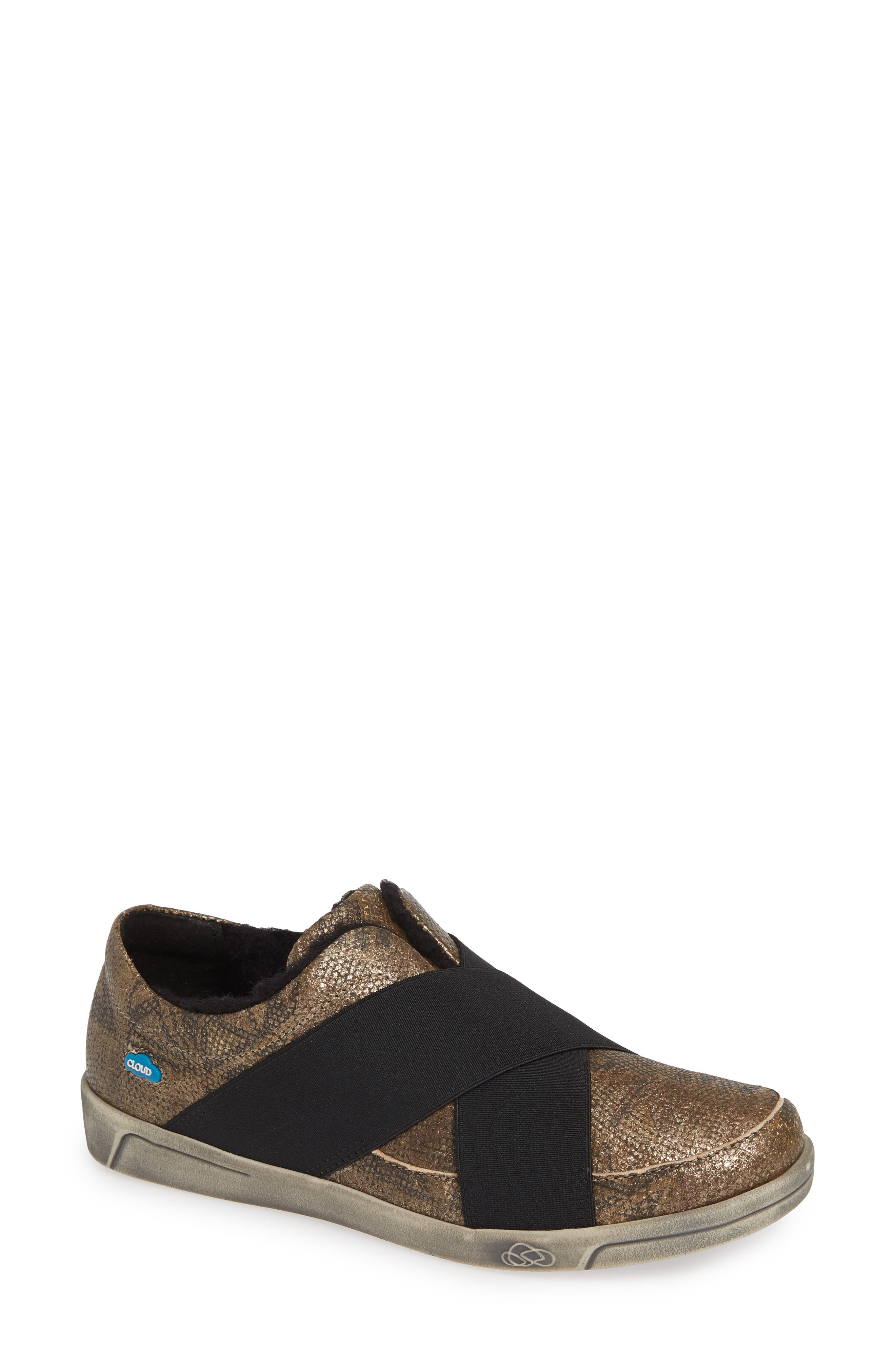 Cloud April Wool Lined Sneaker, Brown