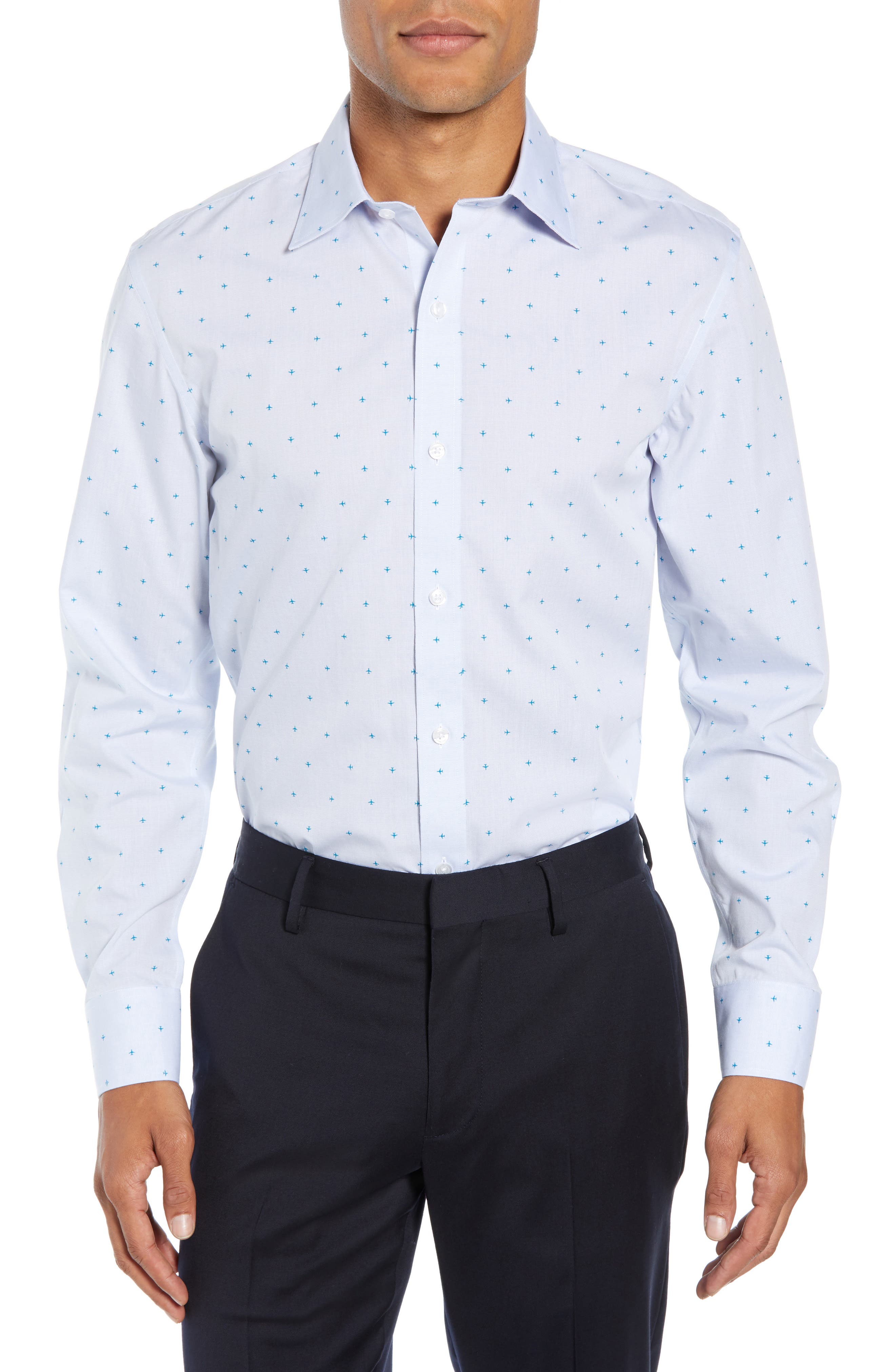 Bonobos Daily Grind Slim Fit Print Dress Shirt - Blue