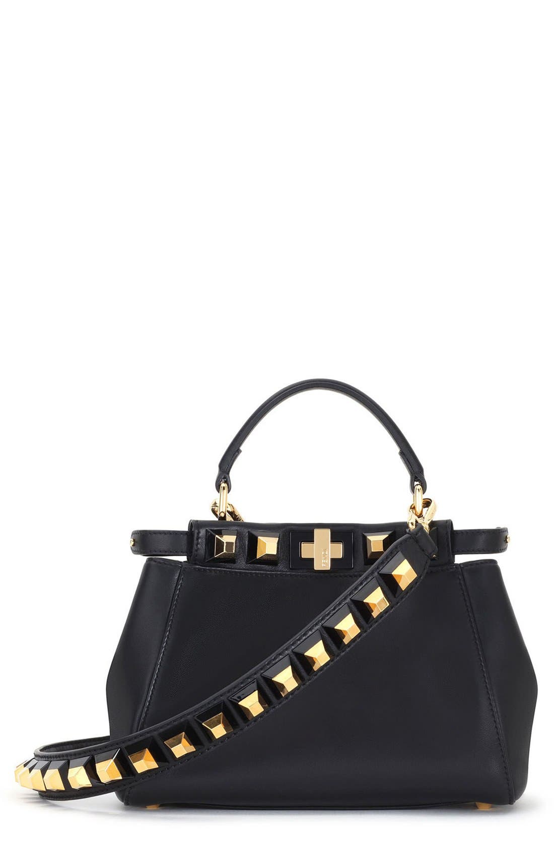 Fendi Mini Peekaboo Studded Leather Bag Nordstrom