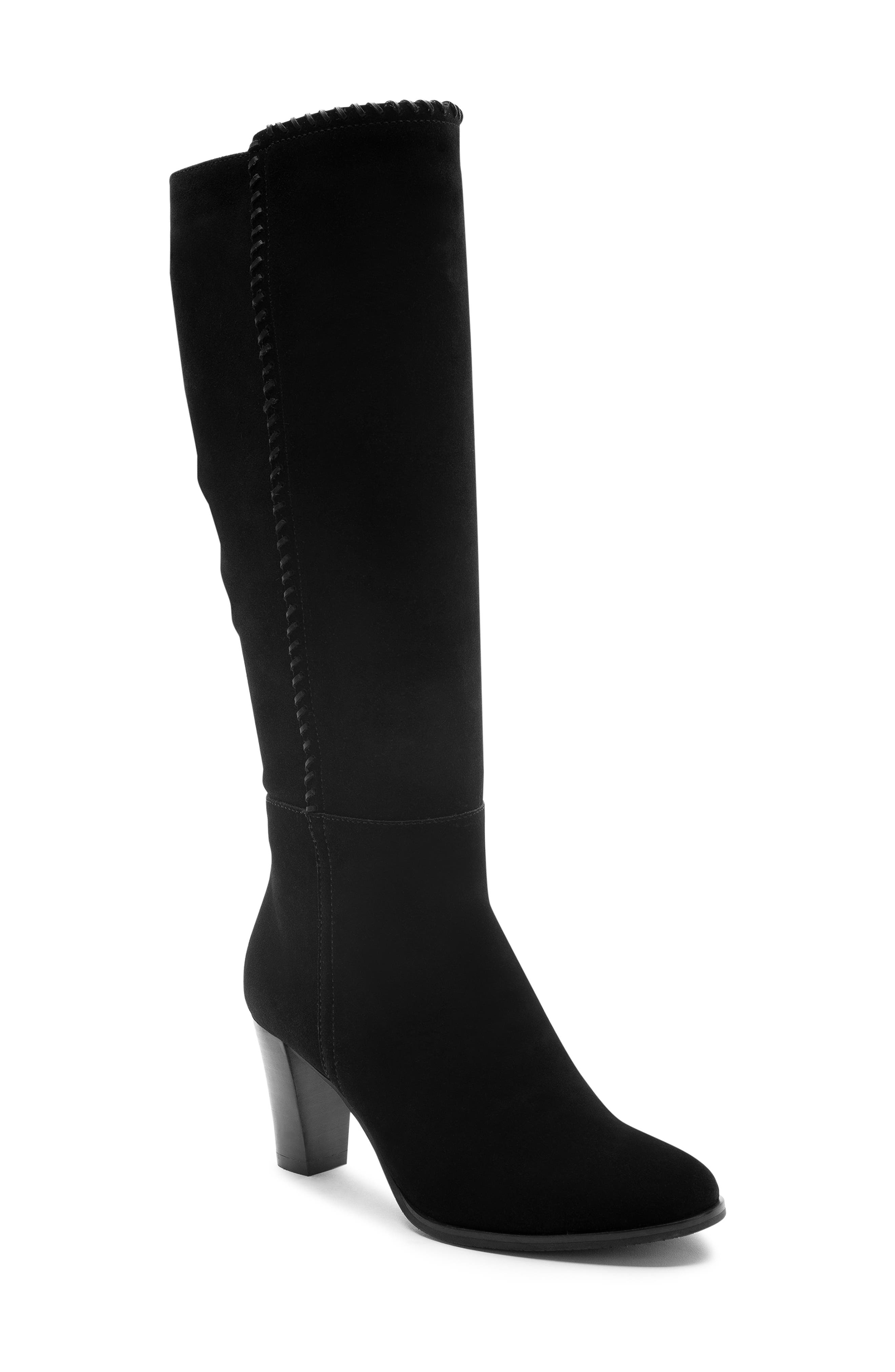 Blondo Edith Knee-High Waterproof Suede Boot, Black