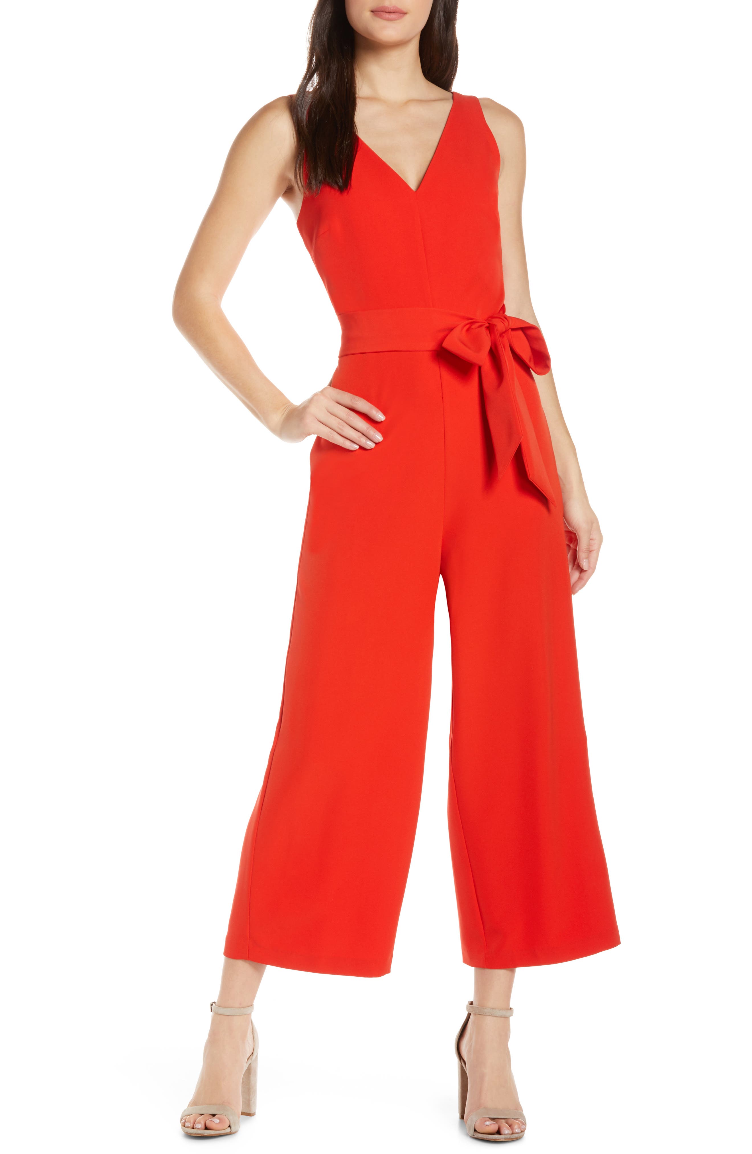 Sam Edelman V-Neck Jumpsuit, Orange
