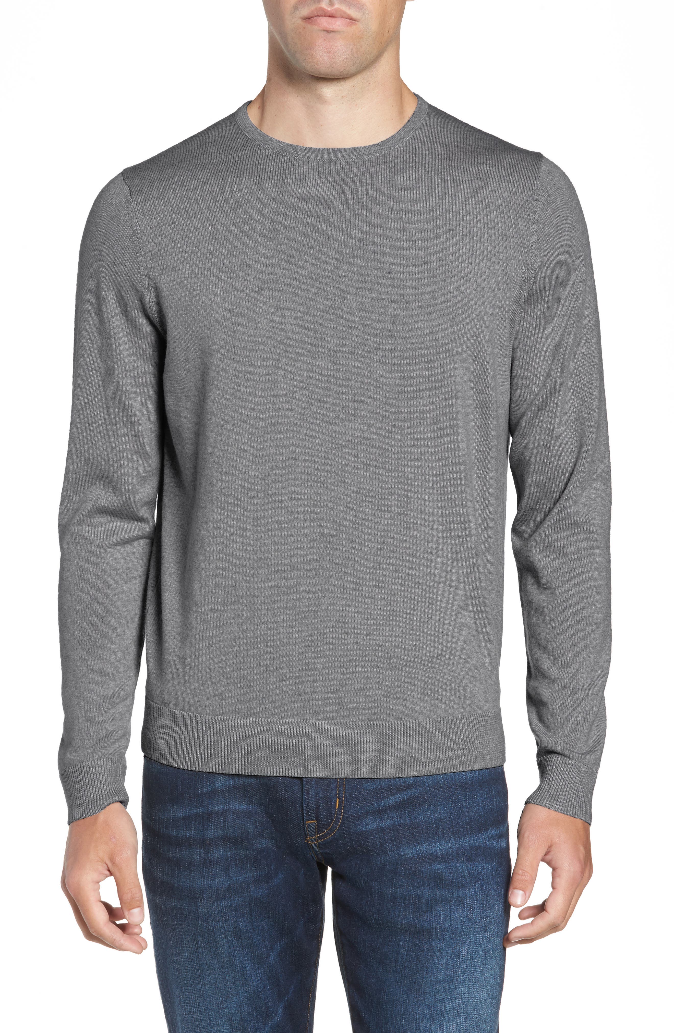 Nordstrom Shop Crewneck Merino Wool Sweater, Grey