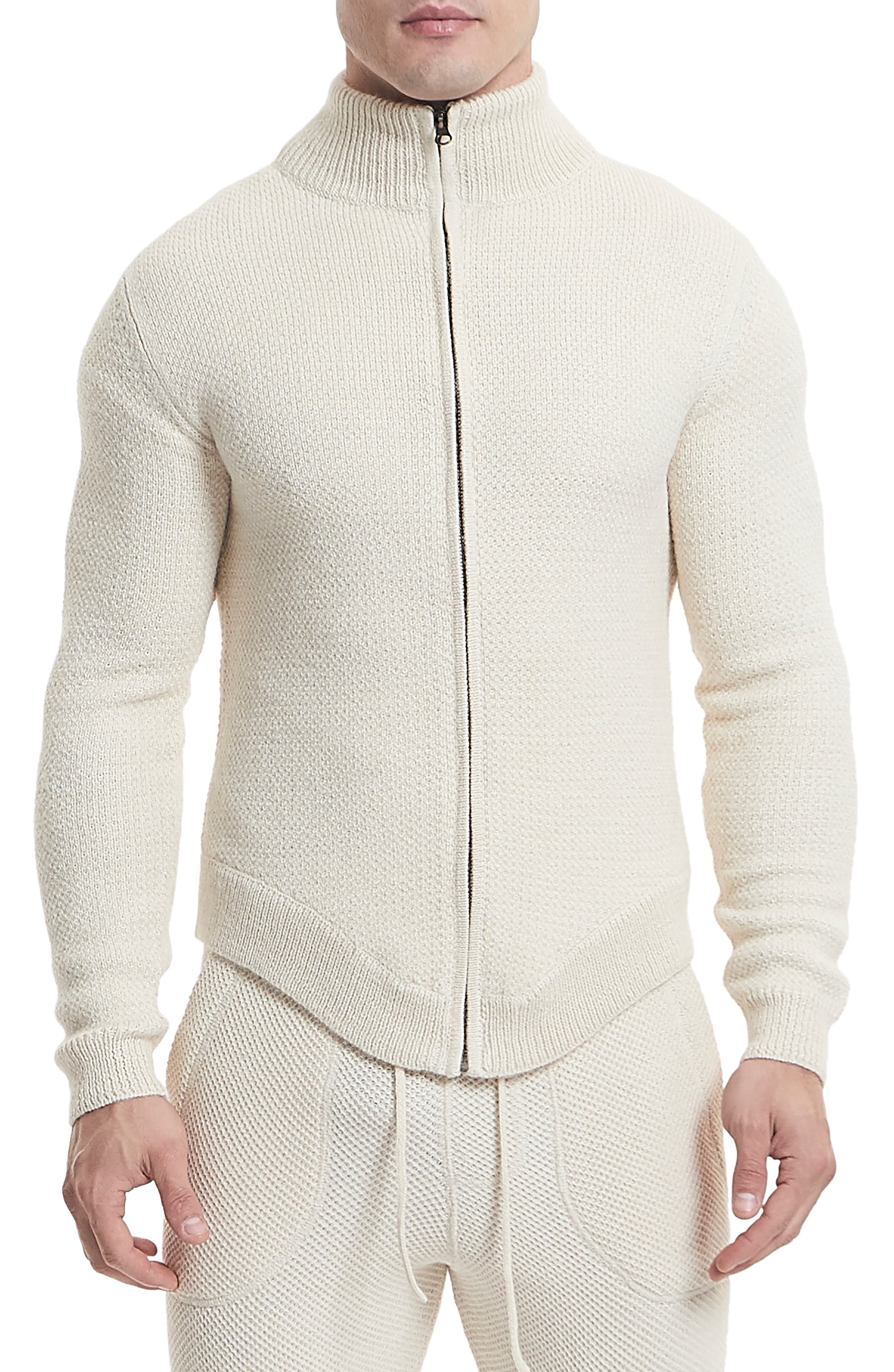 Goodlife Slim Fit Zip Cardigan, Beige