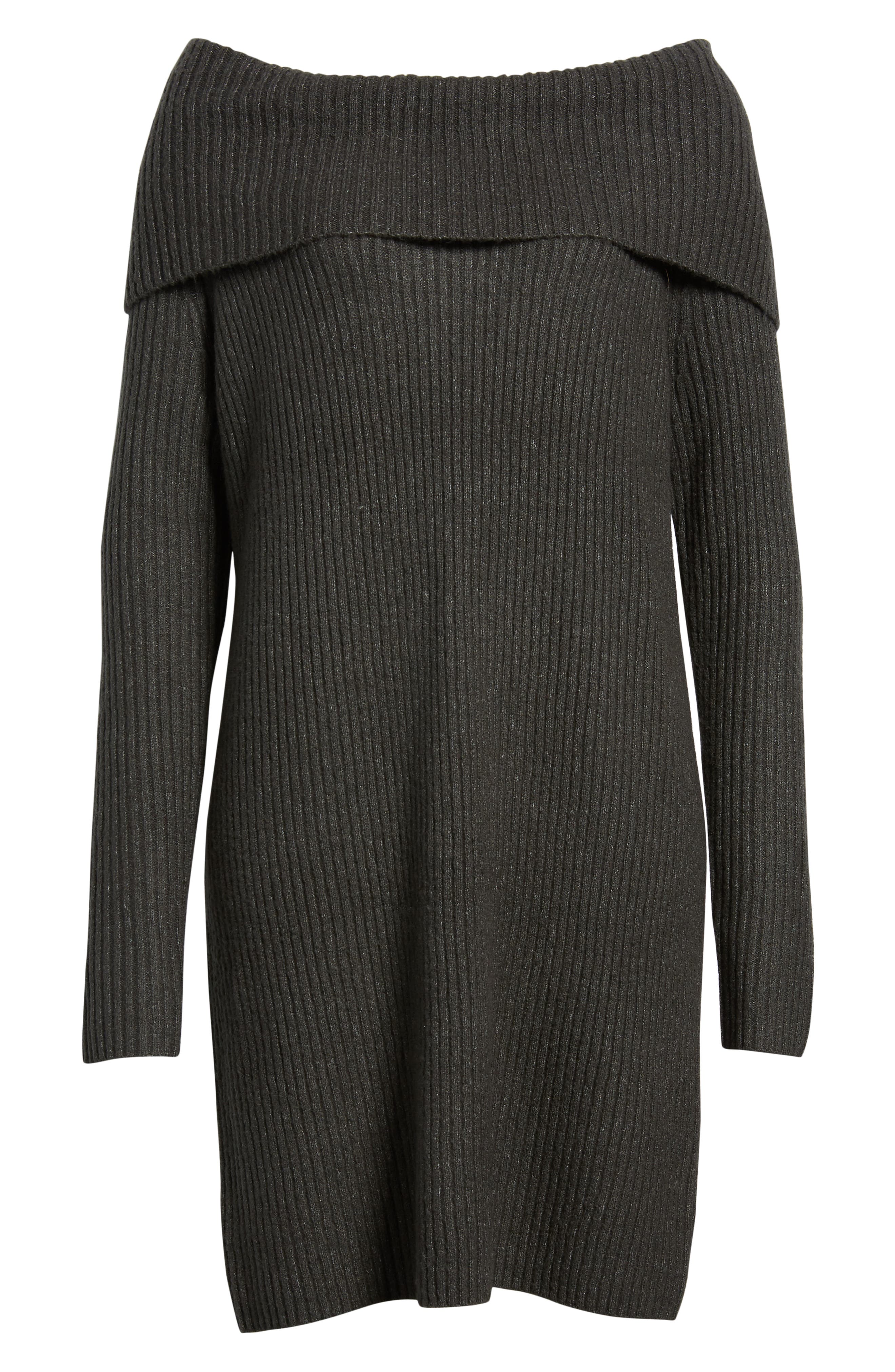 Halogen Cowl Neck Sweater Dress, Grey