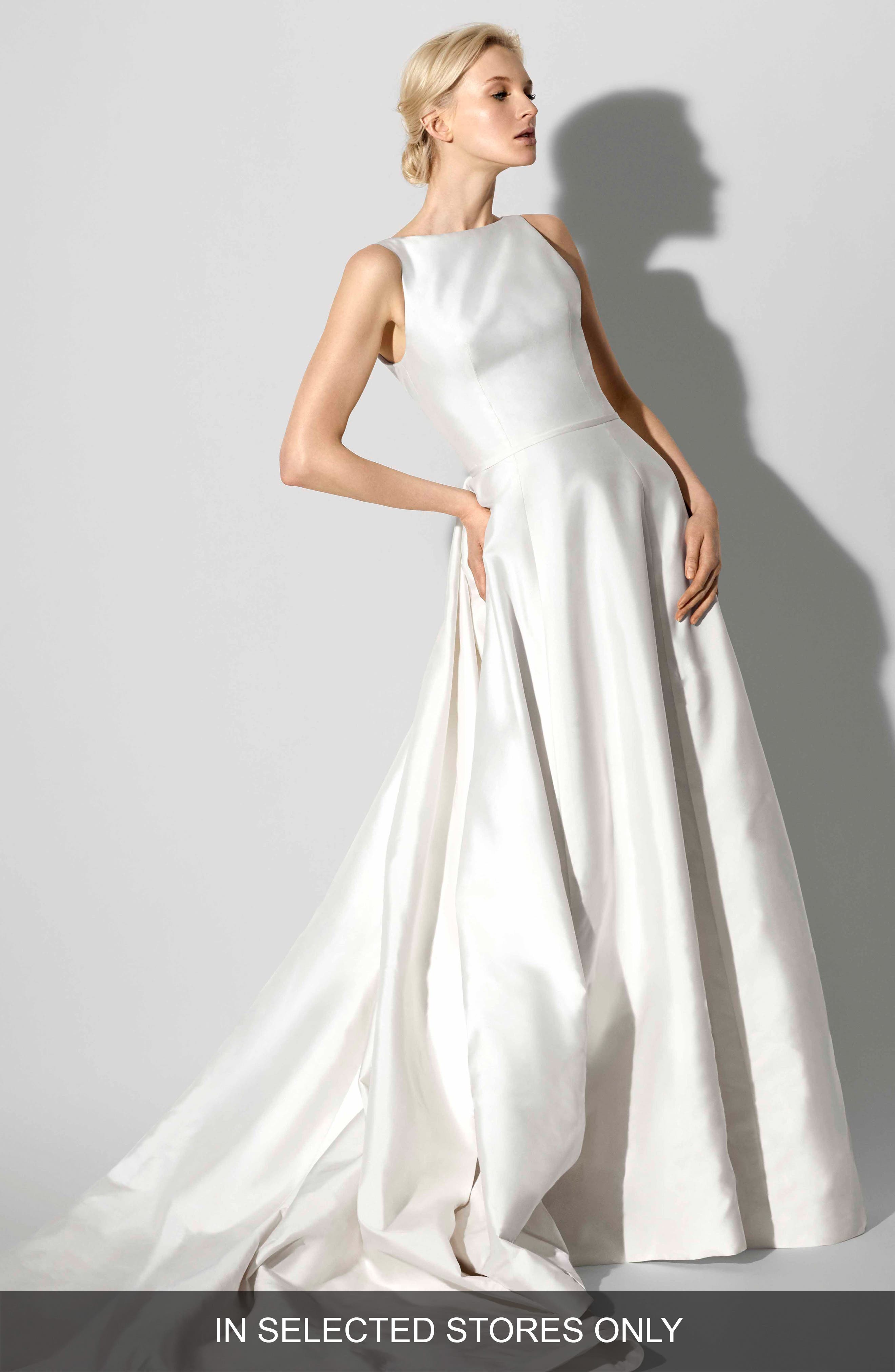 Carolina Herrera Francesca Bateau Neck A-Line Gown, Size IN STORE ONLY - Ivory