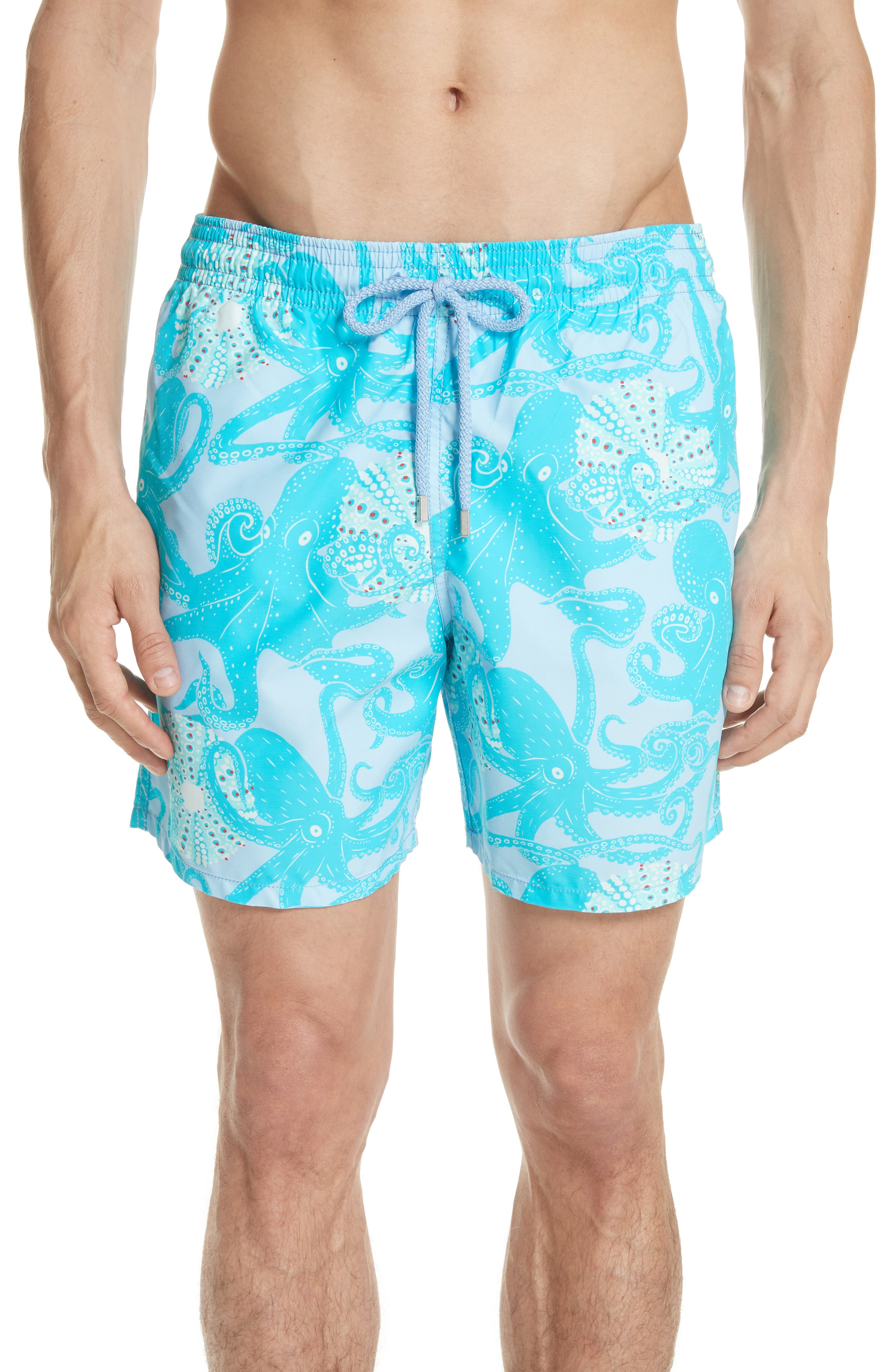 Vilebrequin Octopus Coquillage Print Swim Trunks, Blue