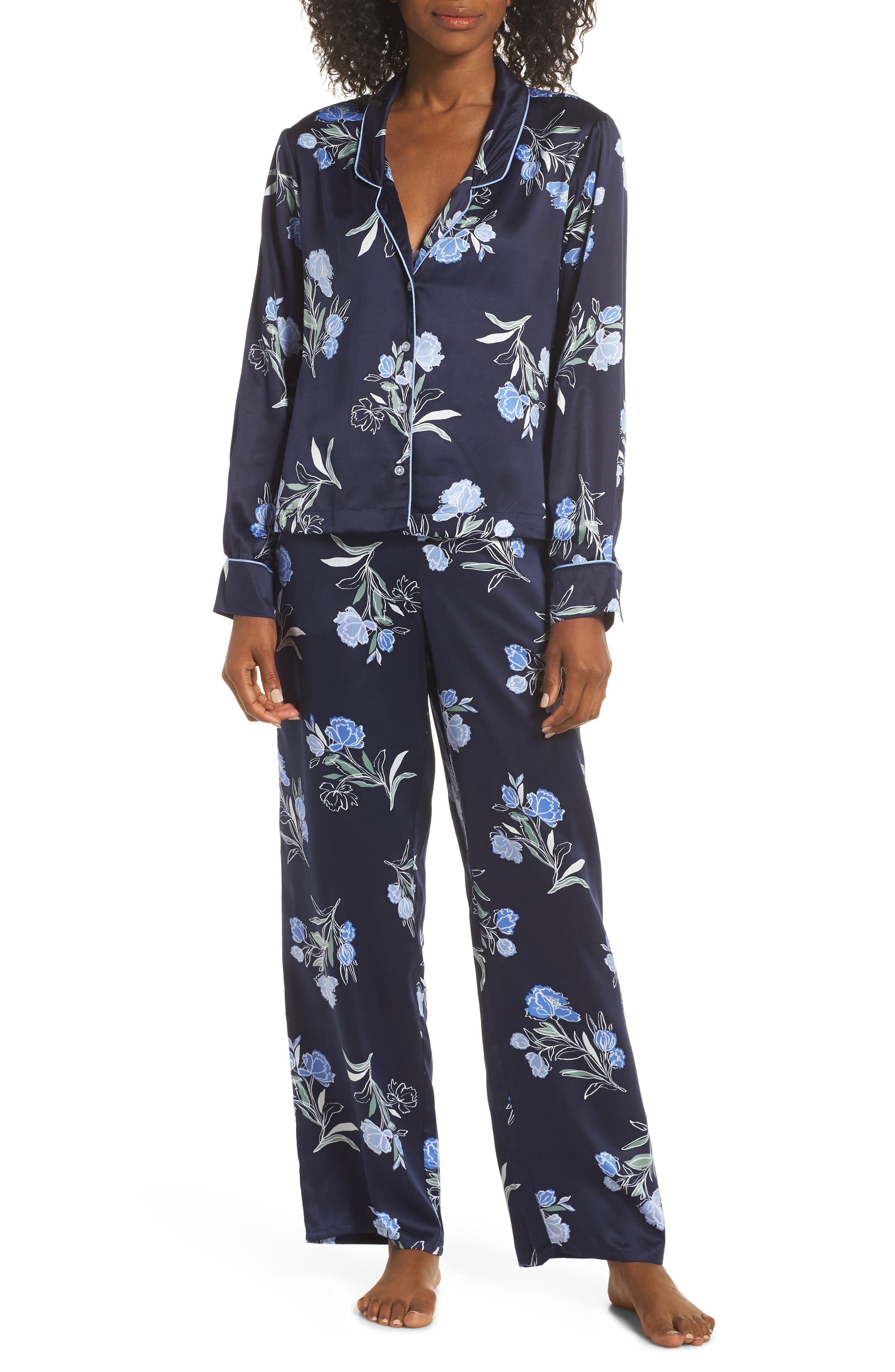 Splendid Satin Pajamas, Blue