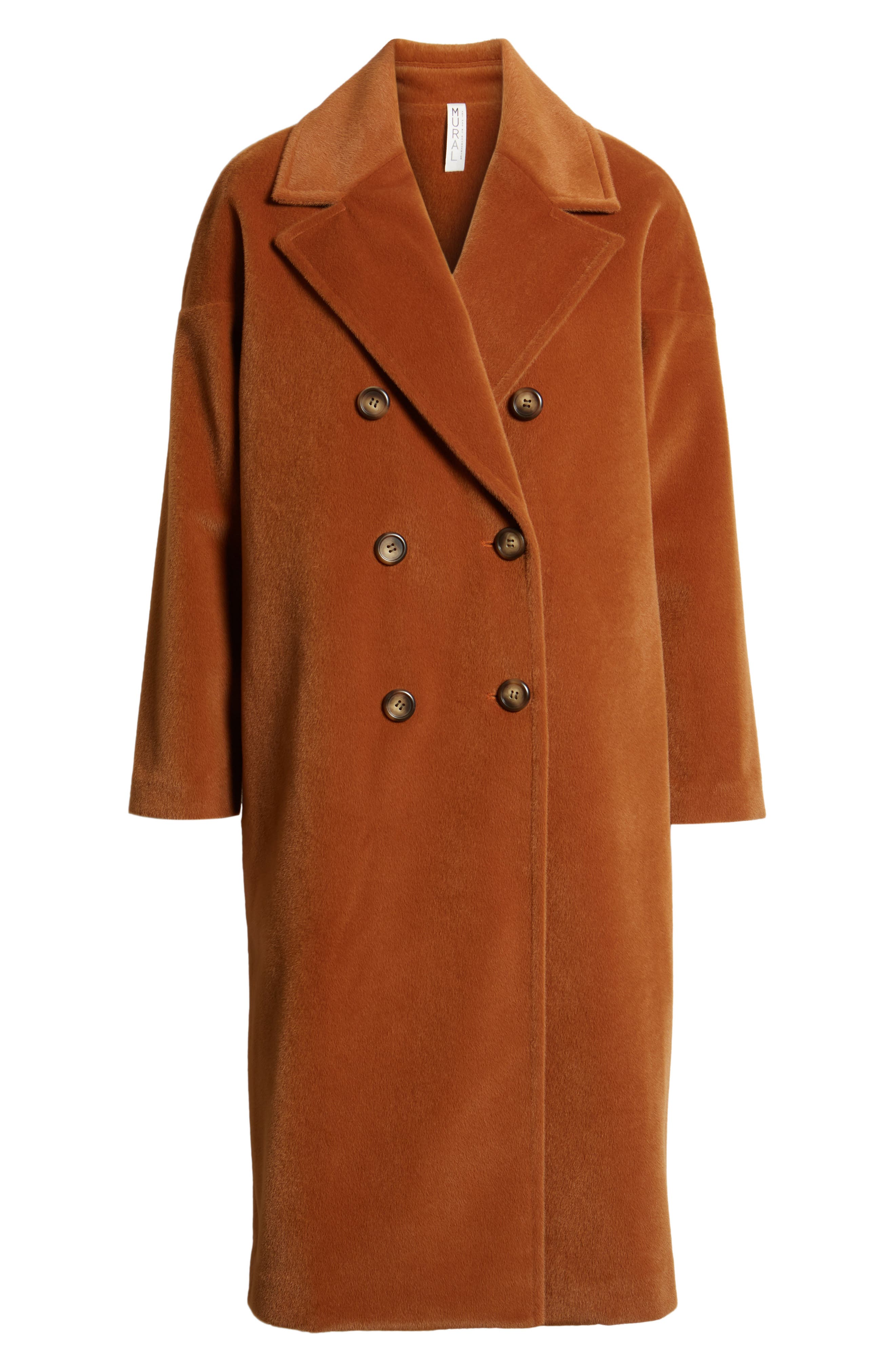 Oversize Midi Coat, Alternate, color, BURNT CAMEL