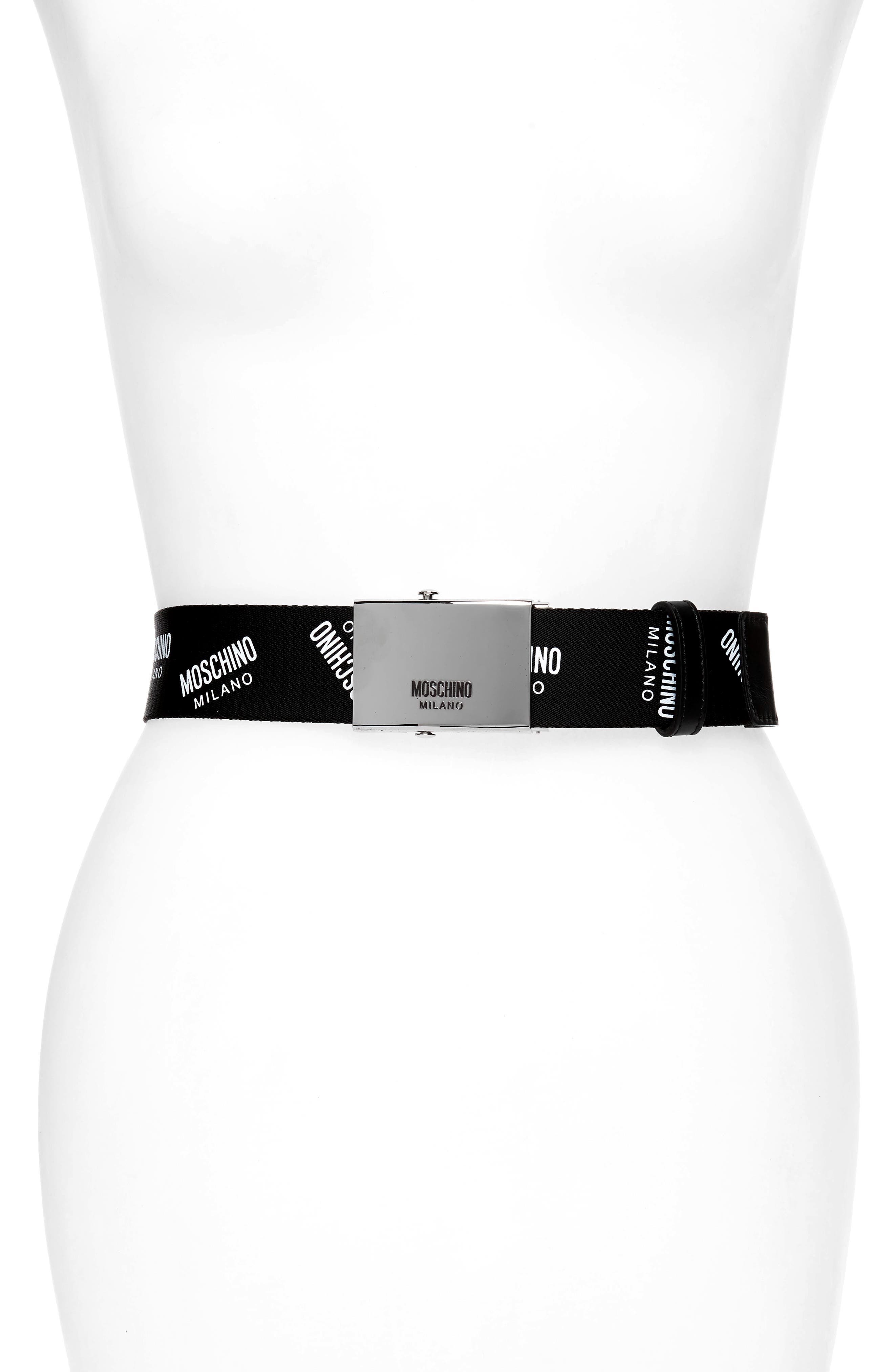 Moschino Sporty Print Belt, Size One Size - Black Print