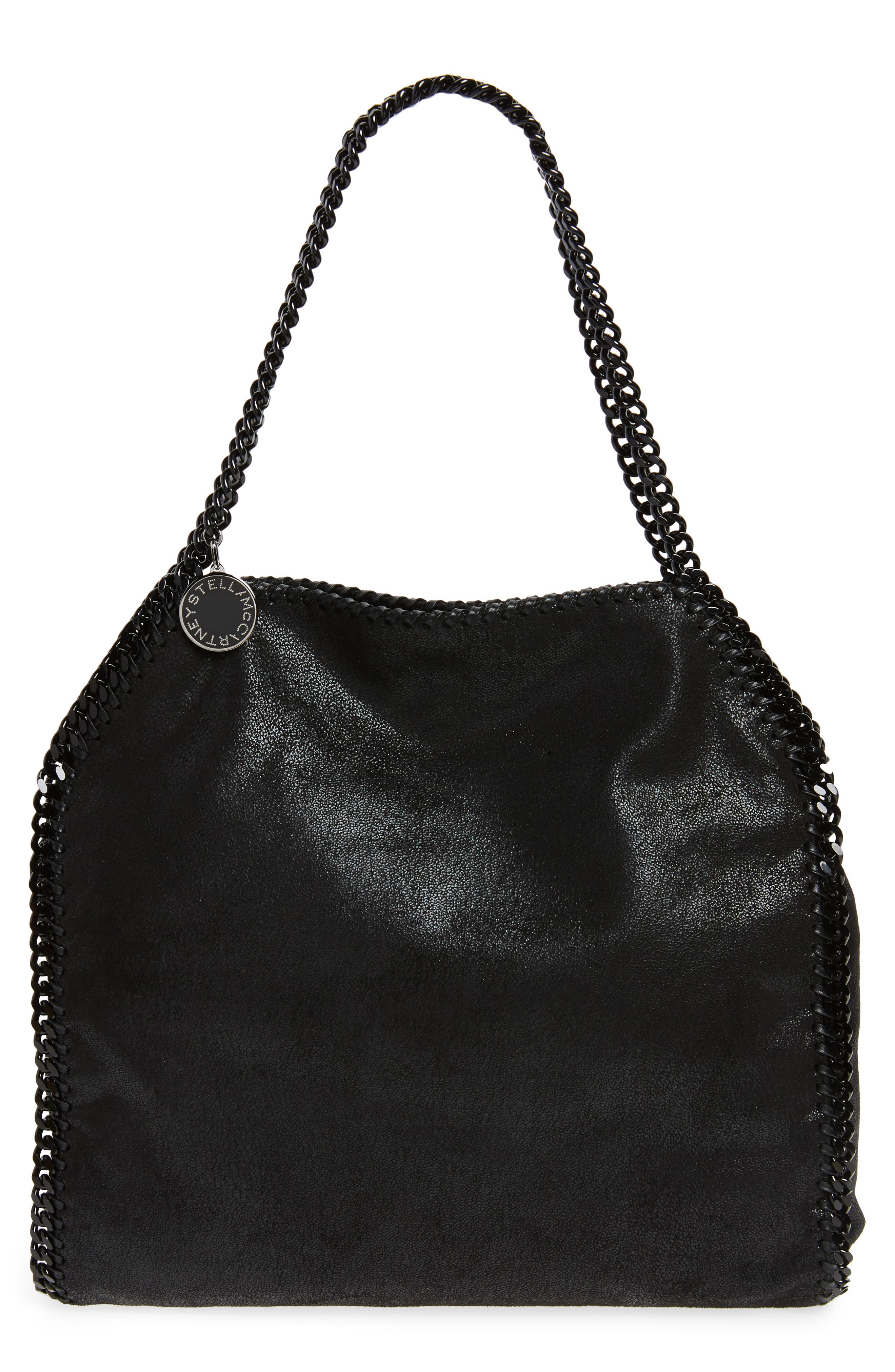 Stella Mccartney Small Falabella Shaggy Deer Faux Leather Tote - Black