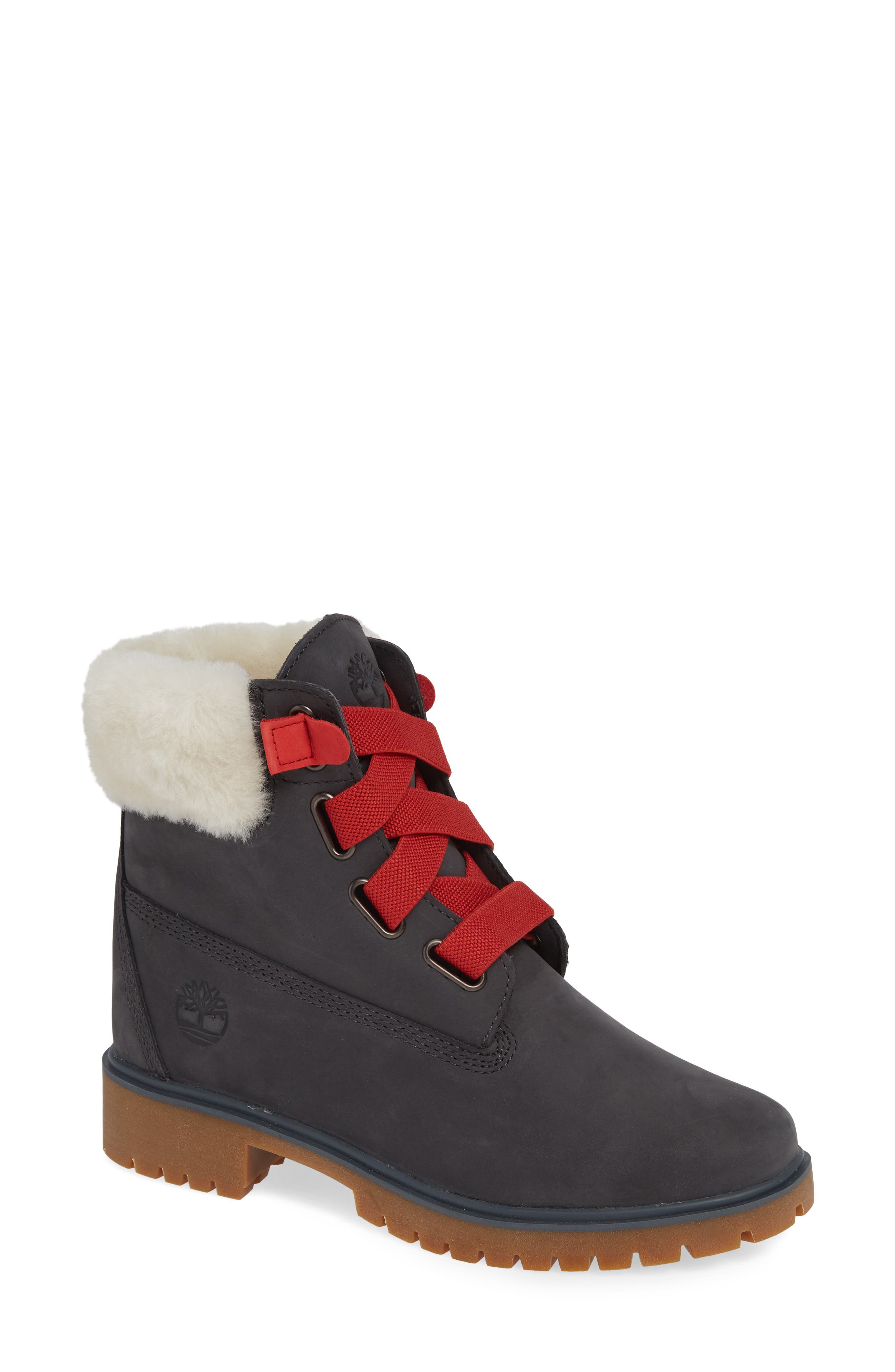 Timberland Convenience Waterproof Boot With Genuine Shearling Trim, Grey