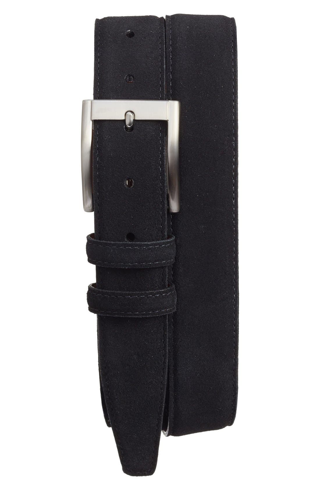 Torino Belts Suede Belt, Black