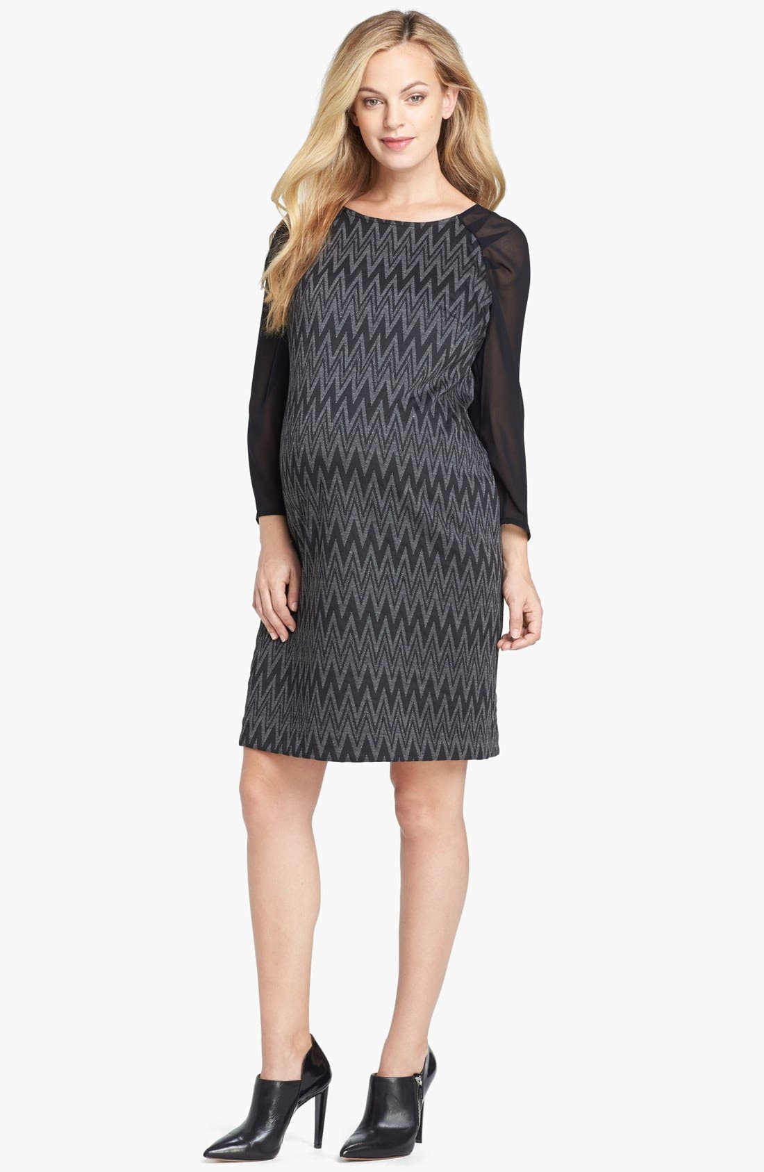 Maternal America Chiffon Sleeve Maternity Dress
