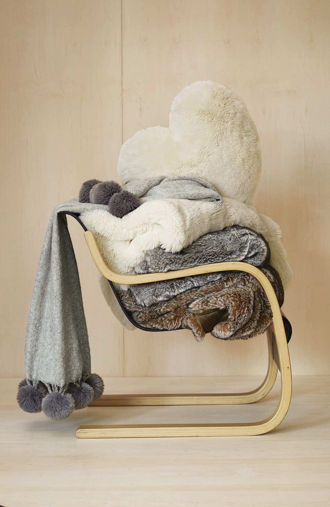 Nordstrom at Home Brushed Throw with Pompoms Nordstrom