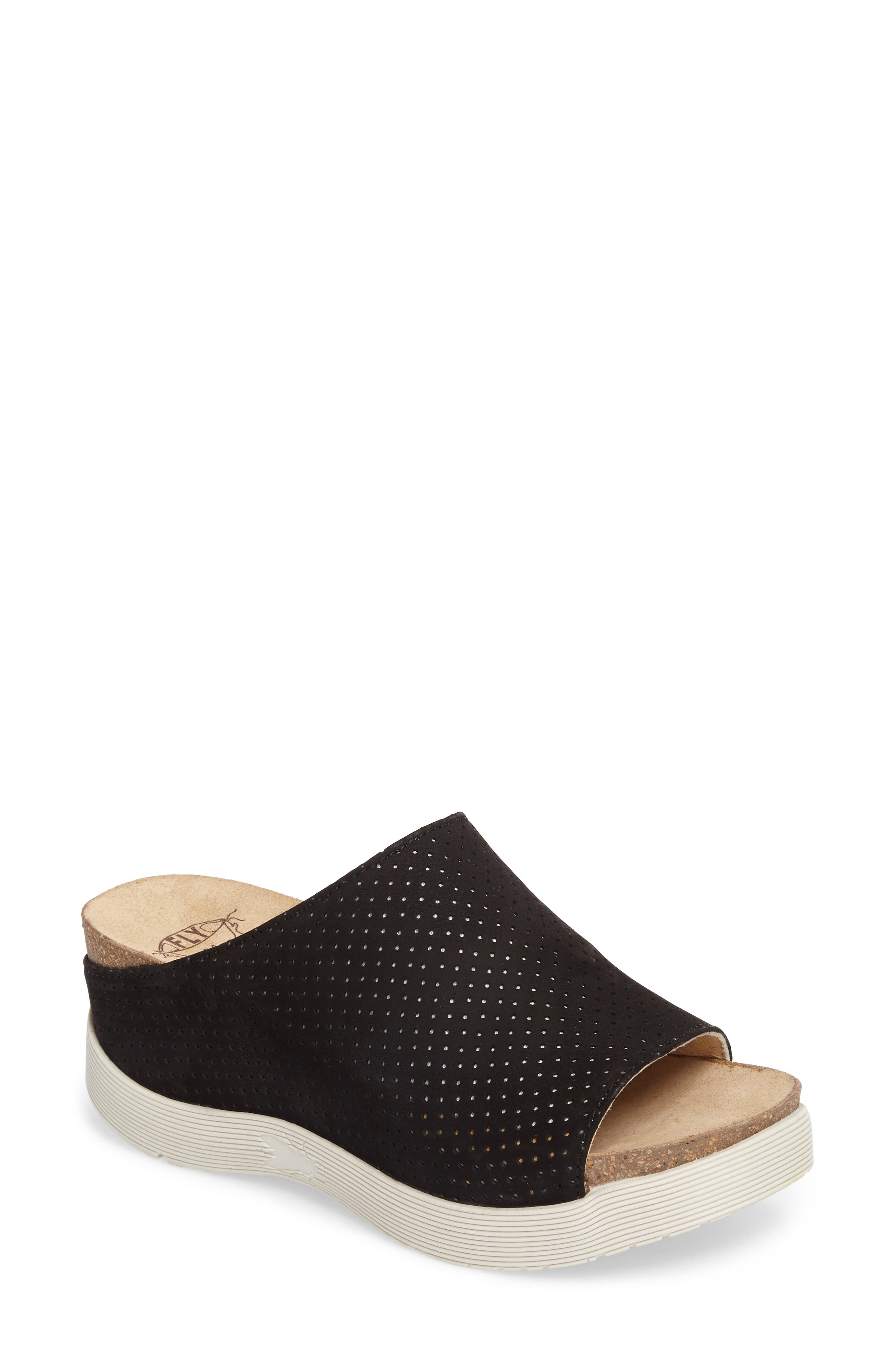 Fly London Whin Platform Sandal - Black