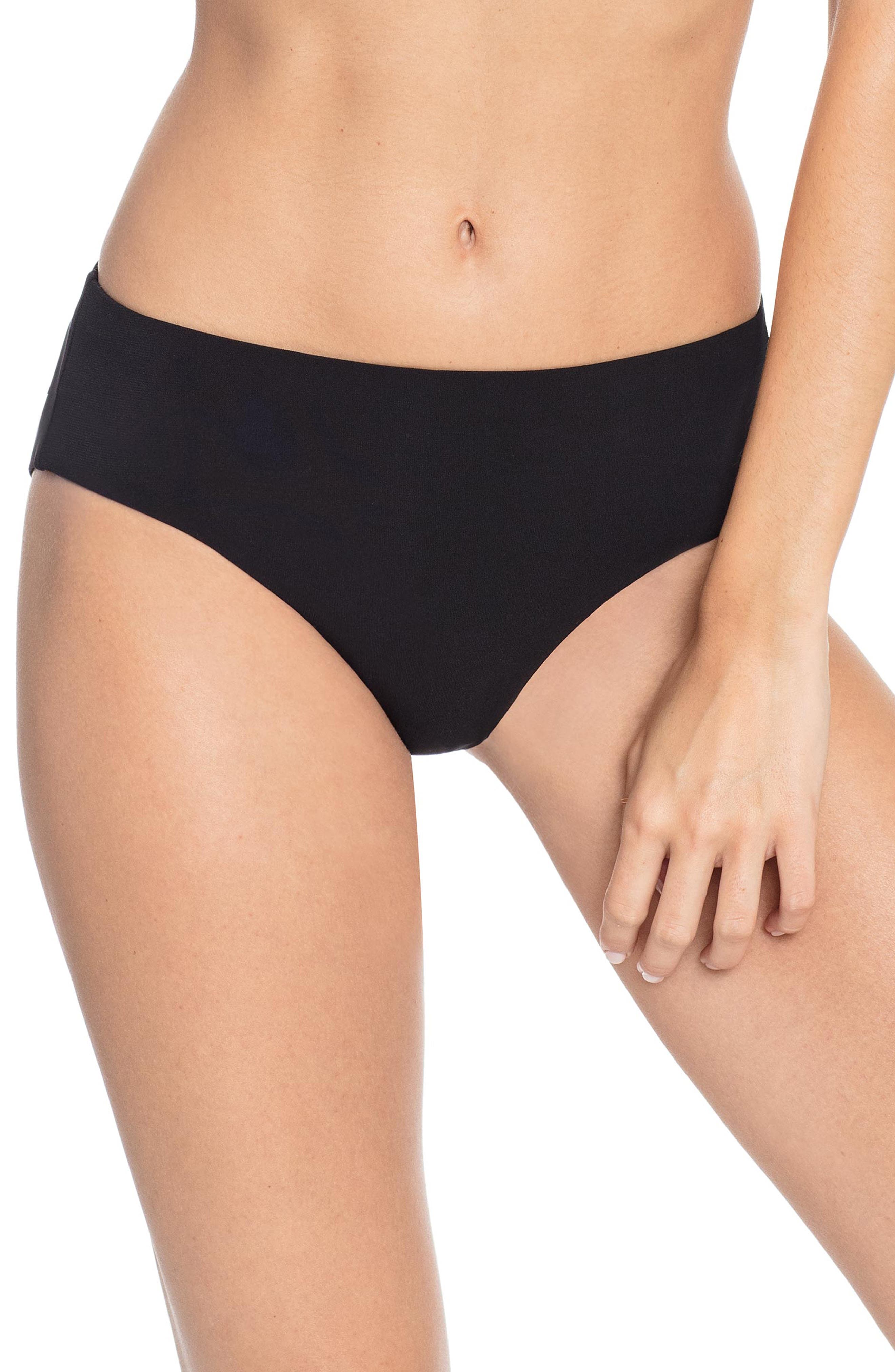 Robin Piccone Ava High Waist Bikini Bottoms, Black