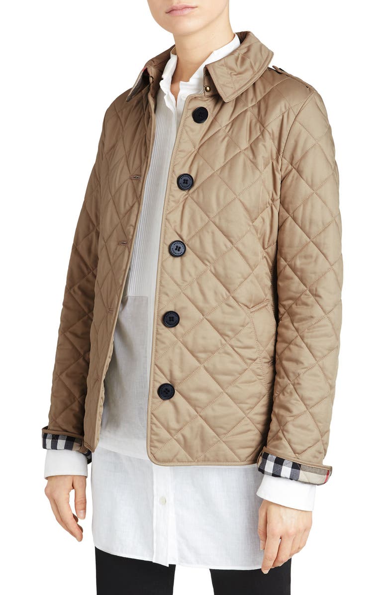 BURBERRY Frankby Quilted Jacket, Main, color, CANVAS
