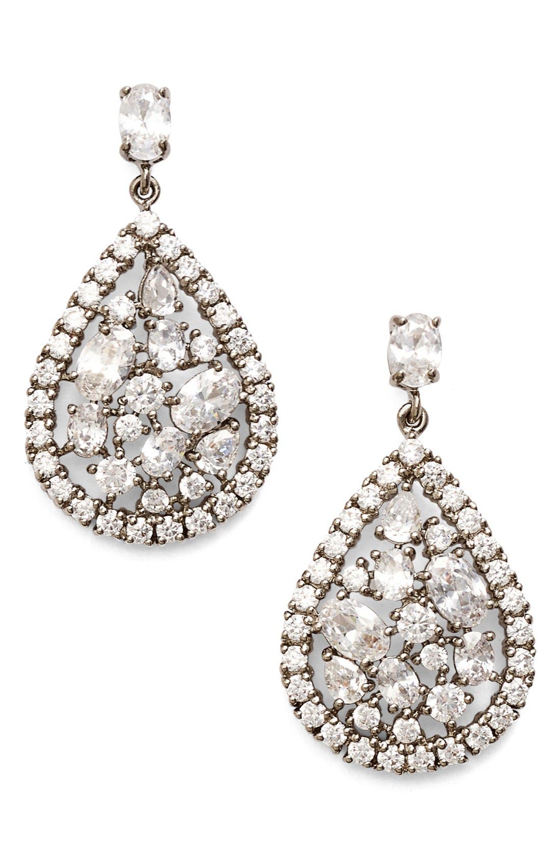 Nina Cubic Zirconia Teardrop Earrings Nordstrom