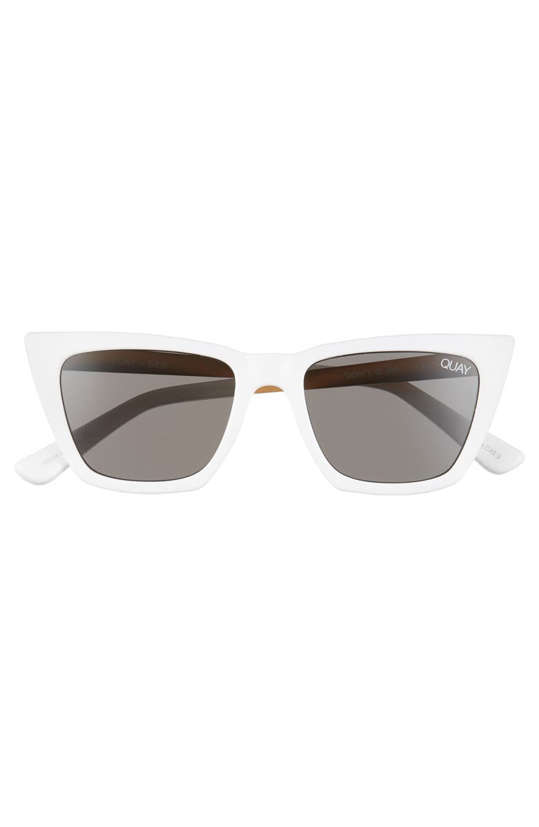 x Desi Perkins Don't @ Me 48mm Cat Eye Sunglasses, Alternate, color, WHITE/ SMOKE
