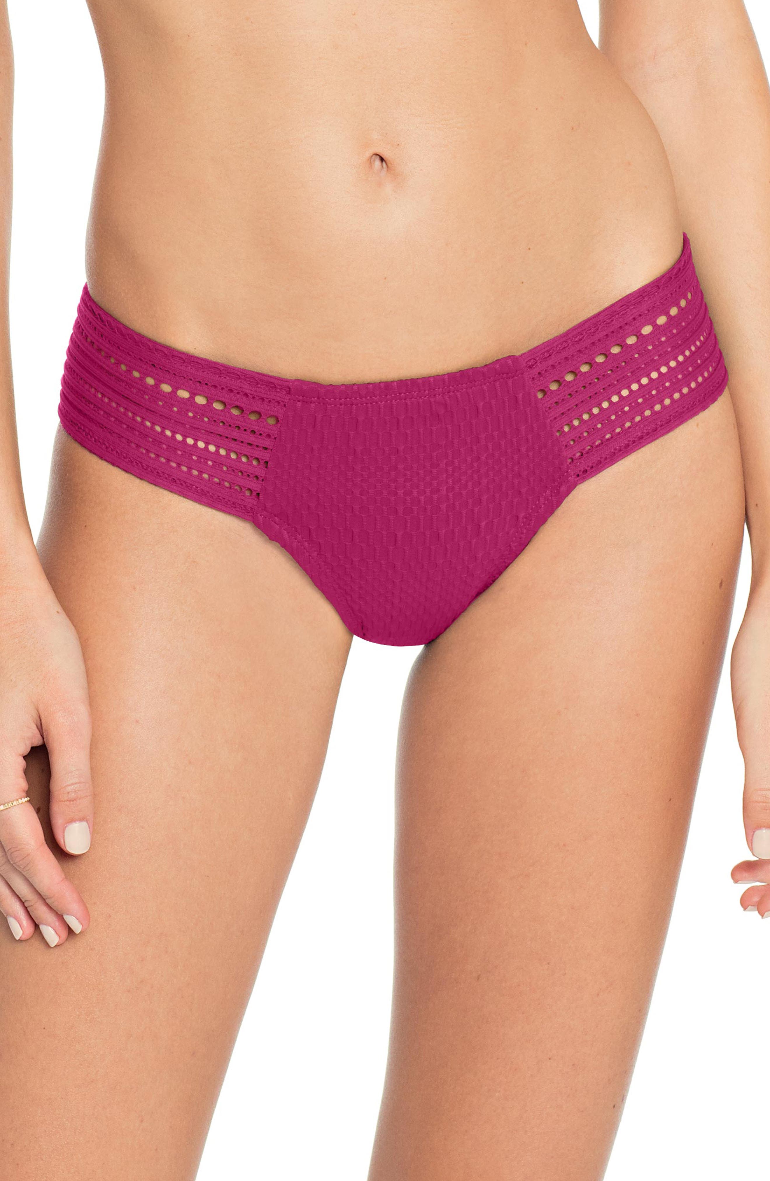Robin Piccone Perla Crochet Bikini Bottoms, Pink