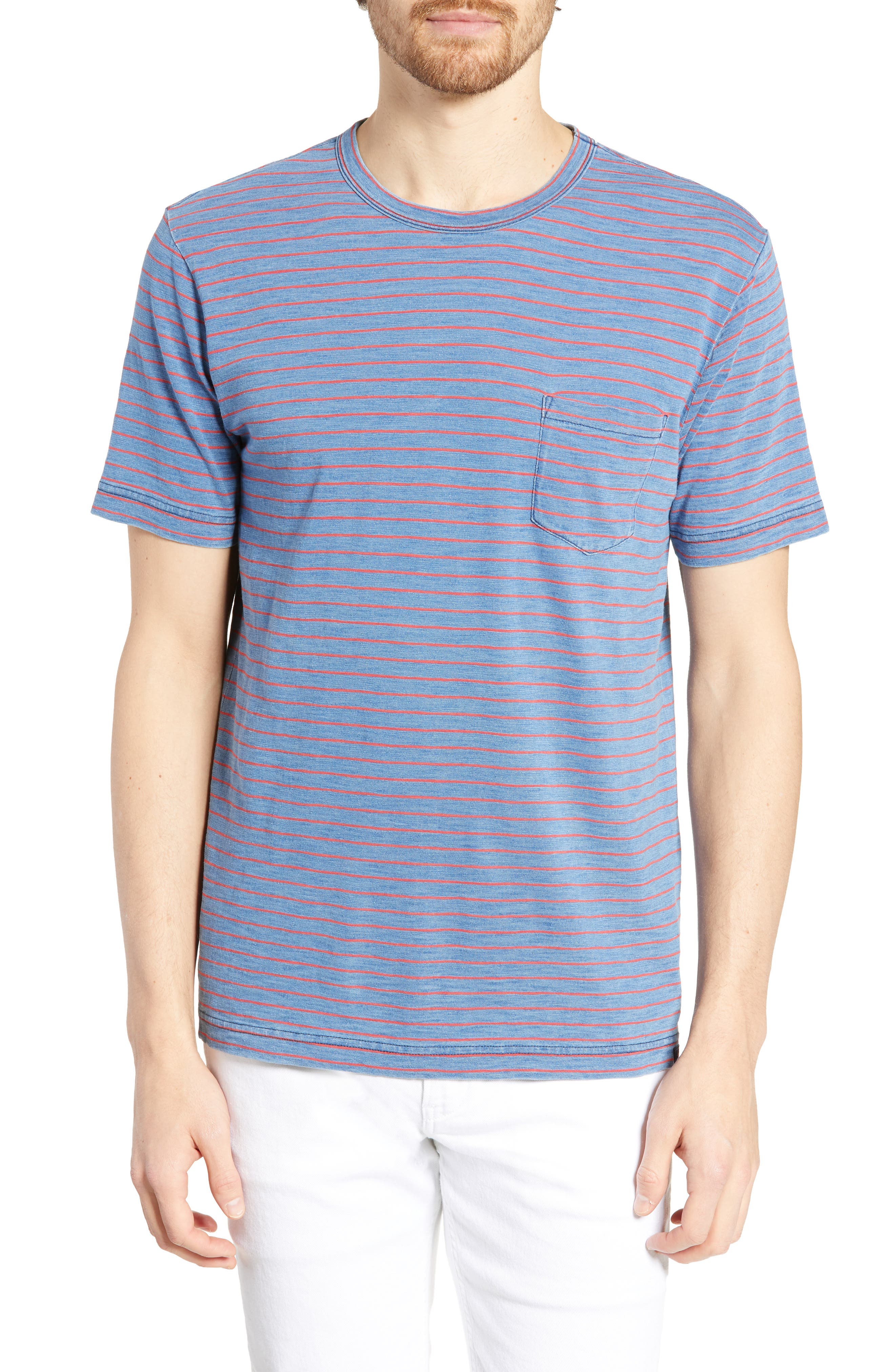 Faherty Stripe Pocket T-Shirt, Blue