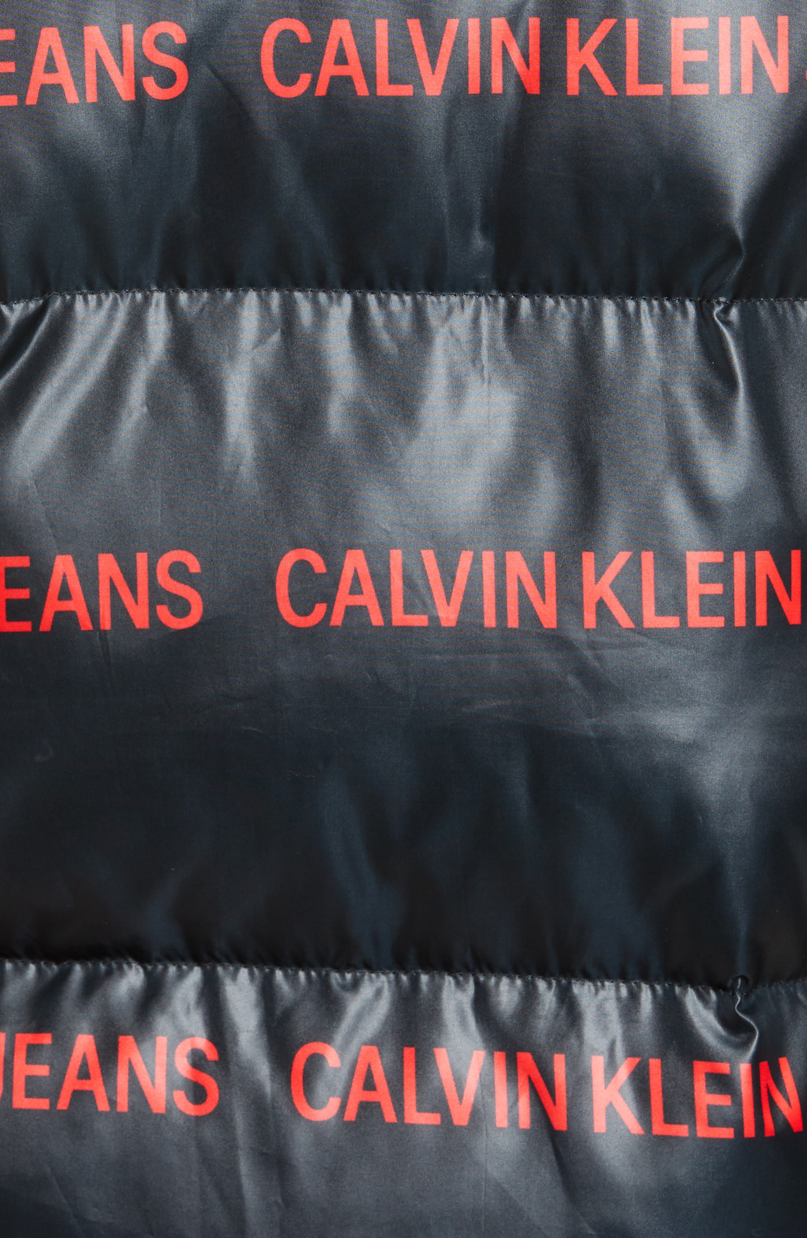 calvin klein jeans multi logo black puffer jacket